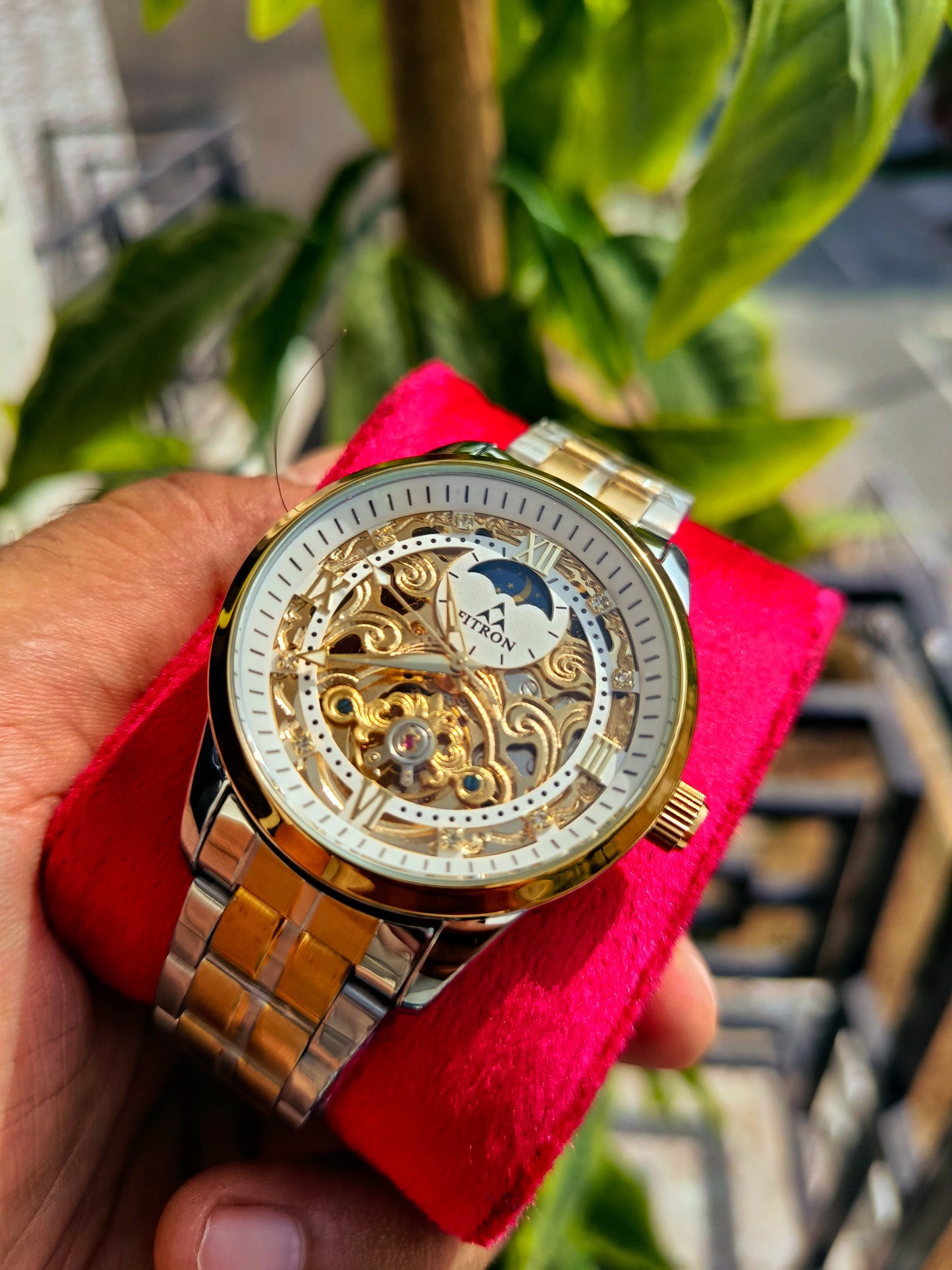 Fitron Moonphase FT8065 G Men's Double Tone Watch