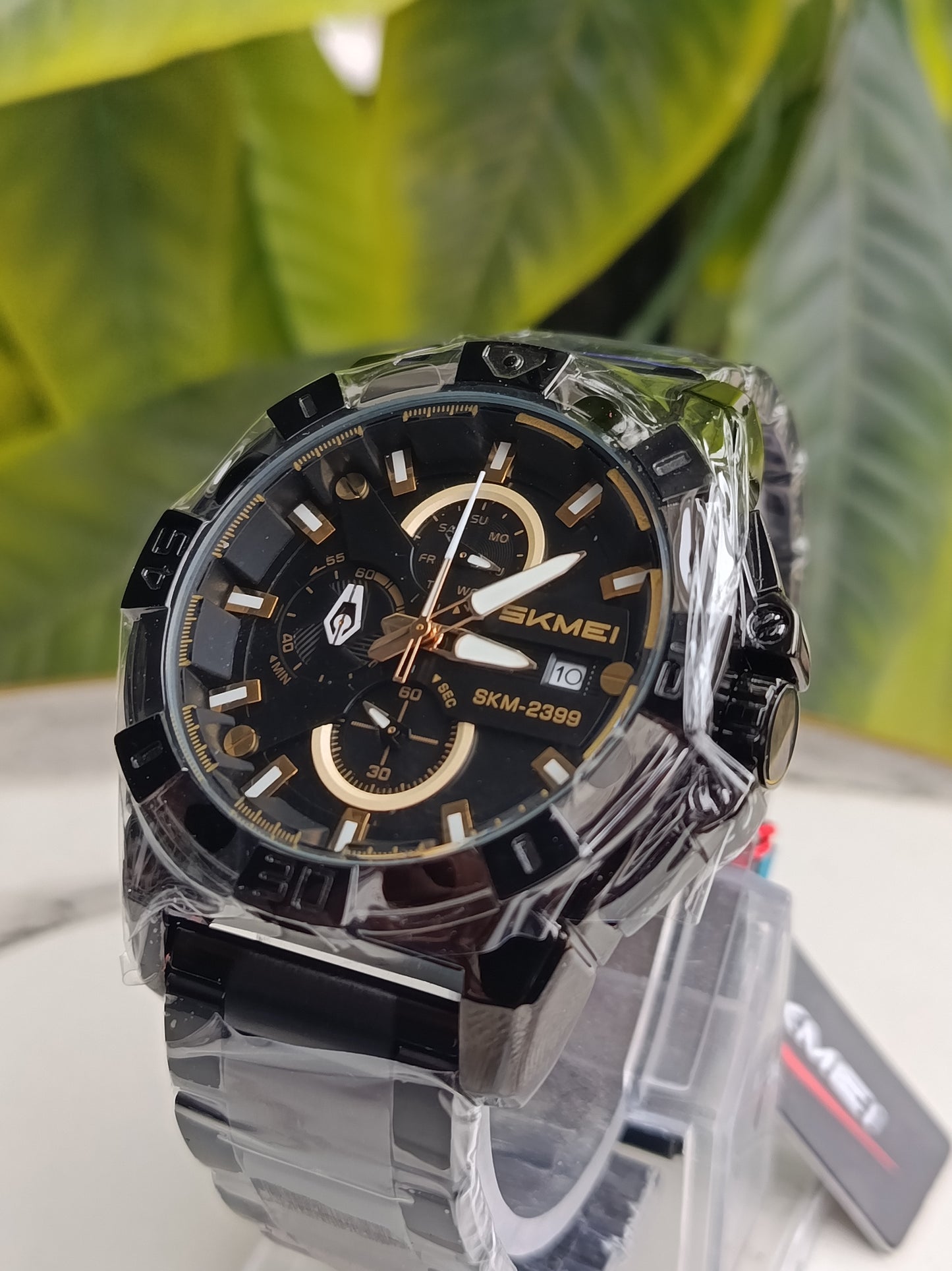 Skmei 2399 Chronograph Watch – Waterproof Black Sports Wristwatch for Men