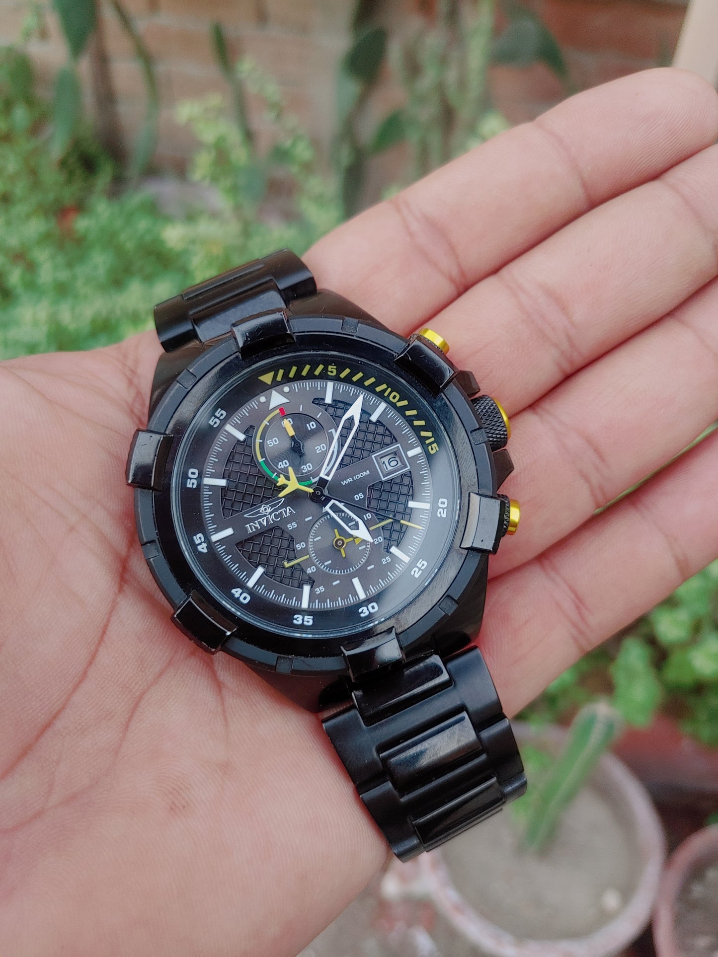Invicta Black Chornograph 44mm Case Diameter Aviation Edition