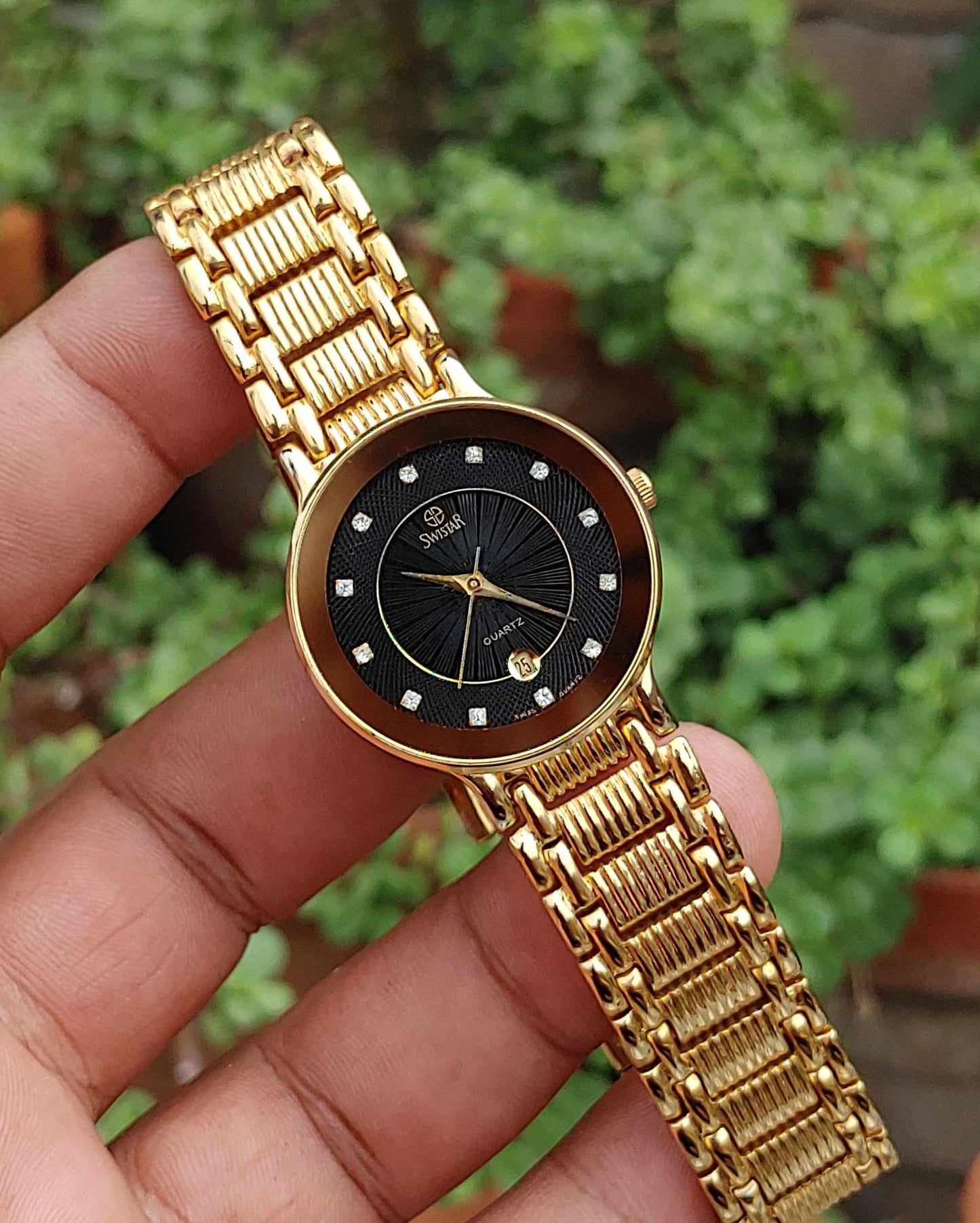 Swistar 18k Gold Plated 34mm Watch Unisex