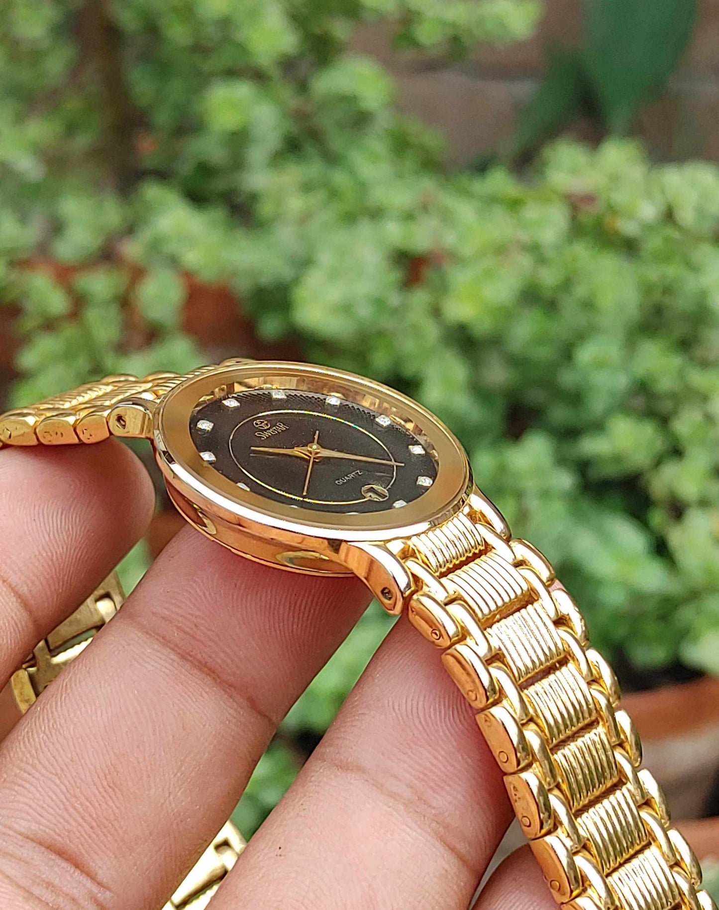 Swistar 18k Gold Plated 34mm Watch Unisex