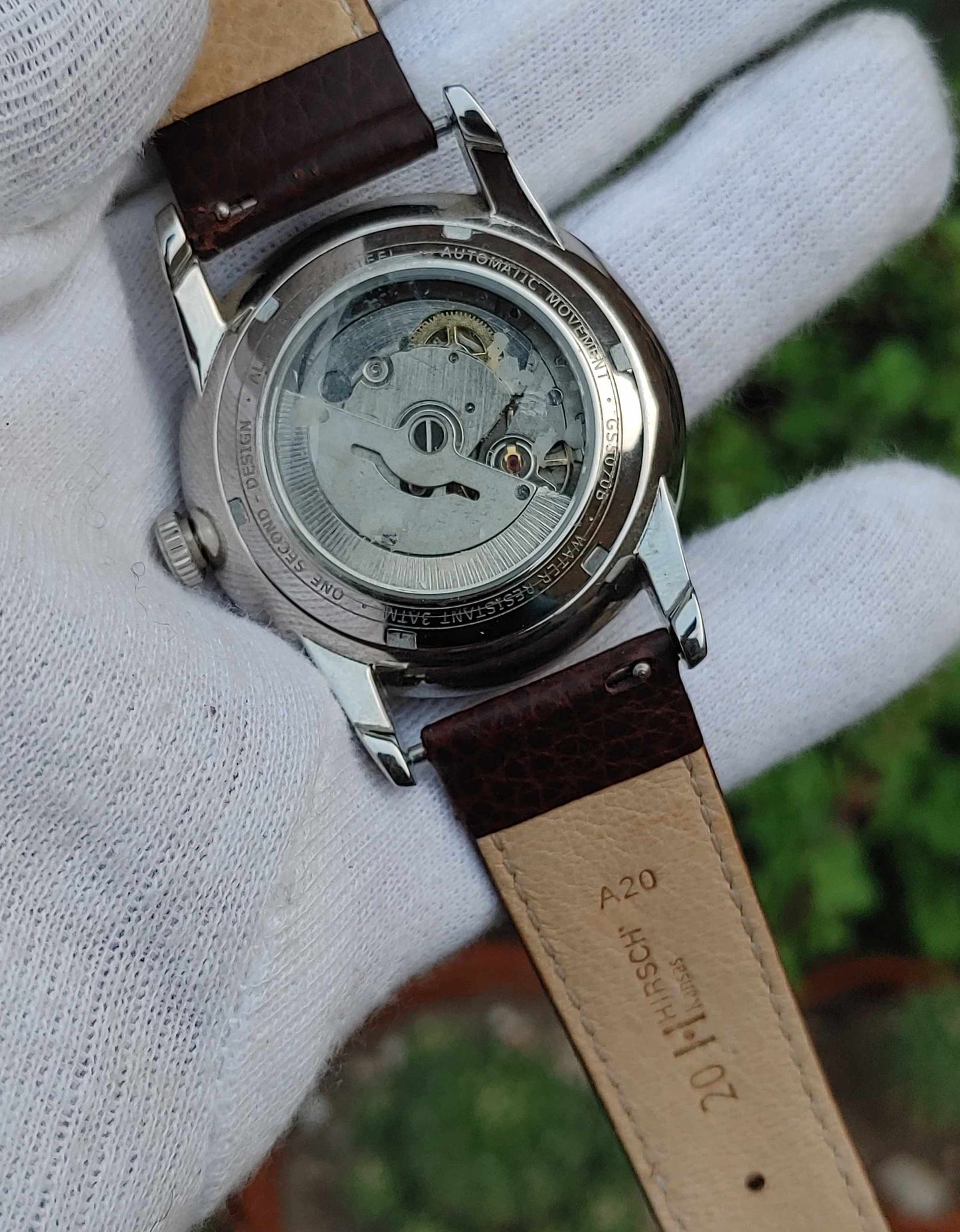 One Second Automatic Leather Strap Watch For Men