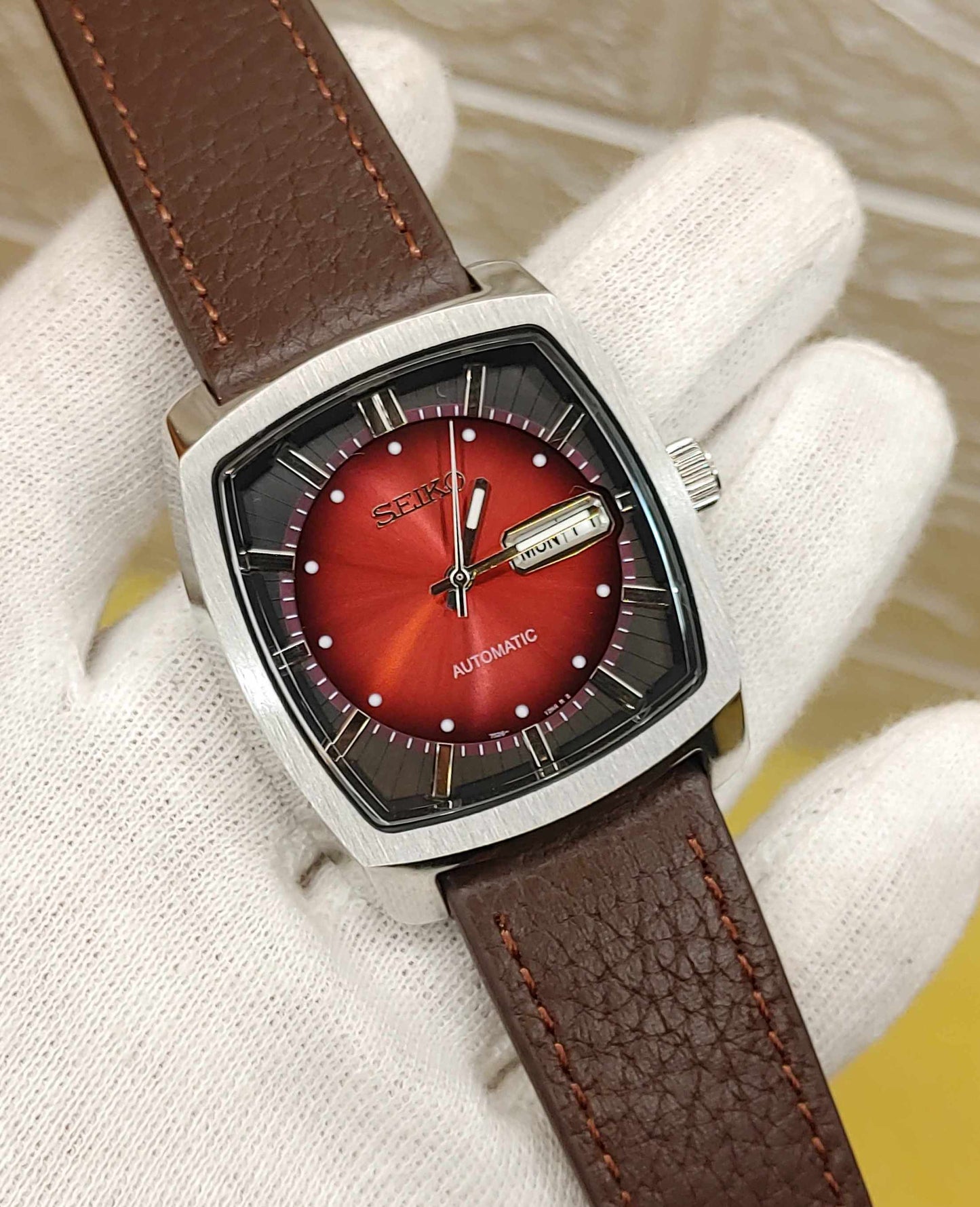 Seiko Recrafted Automatic Watch For men in leather straps