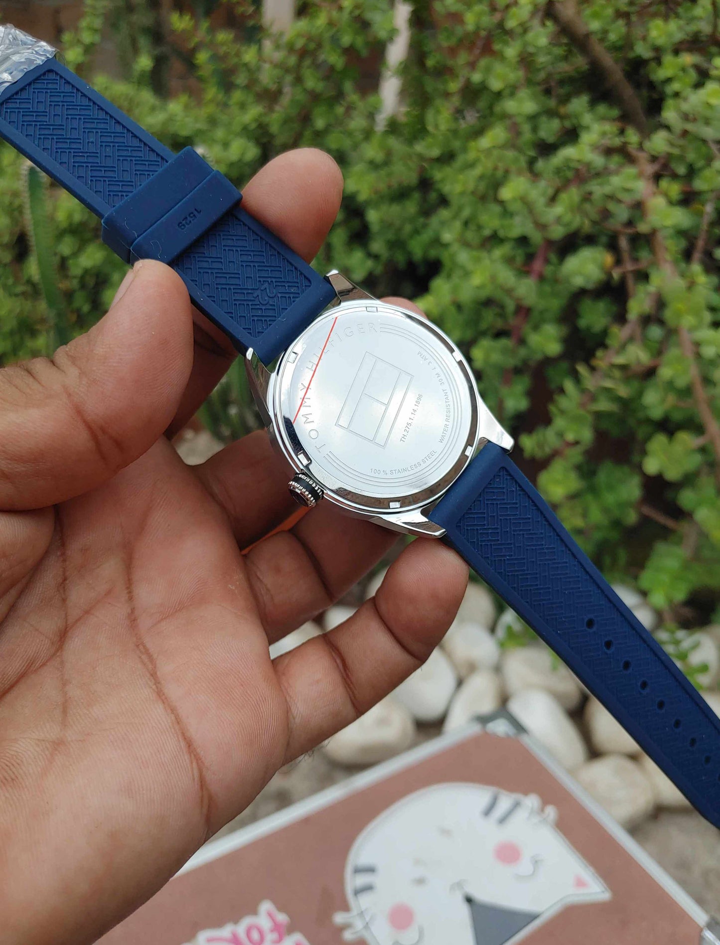 Tommy Hilfiger Rubber Strap Stainless Steel Case Watch For Men