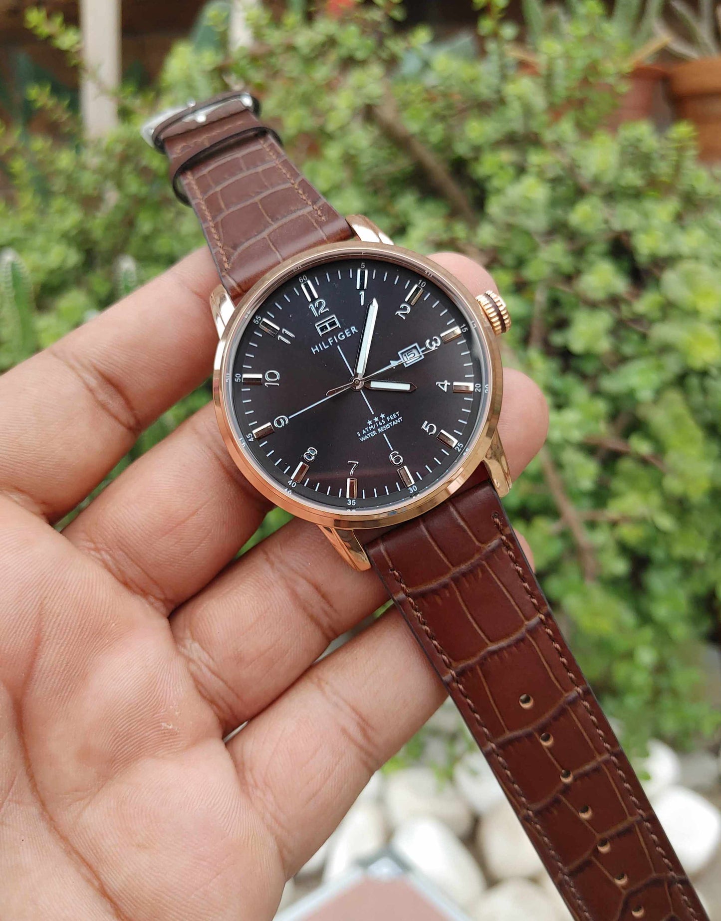 Tommy Hilfiger 3 Star Wrist Watch For Men in Leather Strap