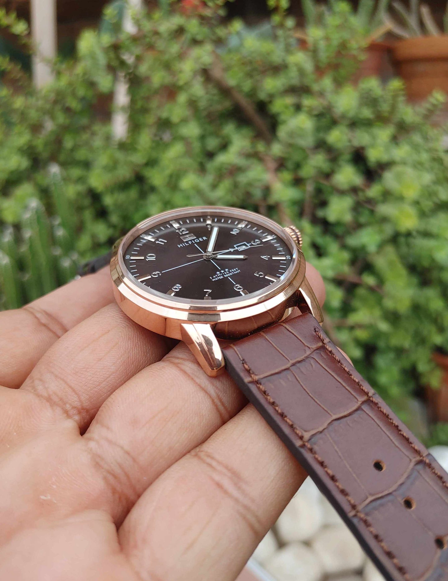 Tommy Hilfiger 3 Star Wrist Watch For Men in Leather Strap