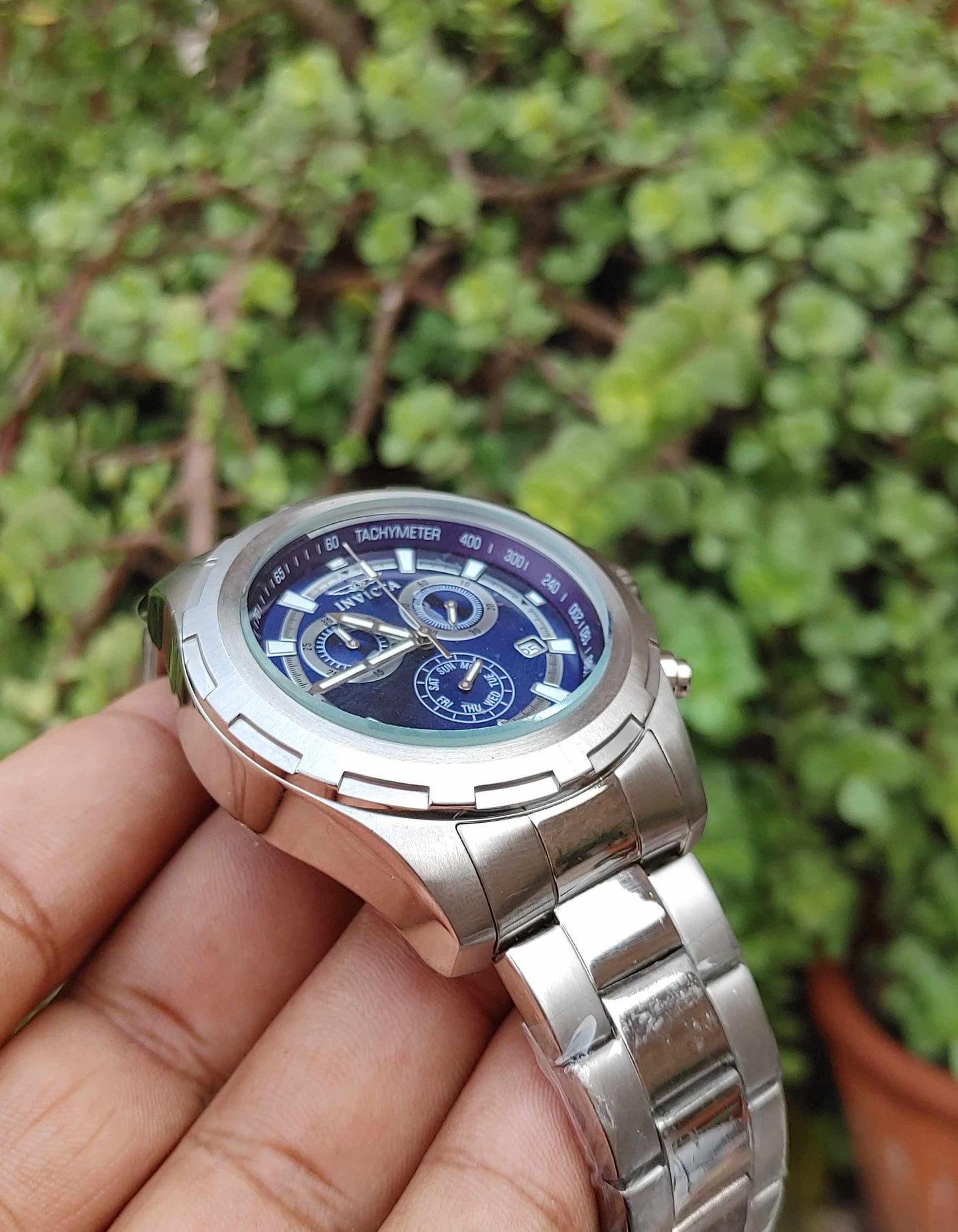 Invicta Stainless Steel Wrist Watch For Men in Blue Dial