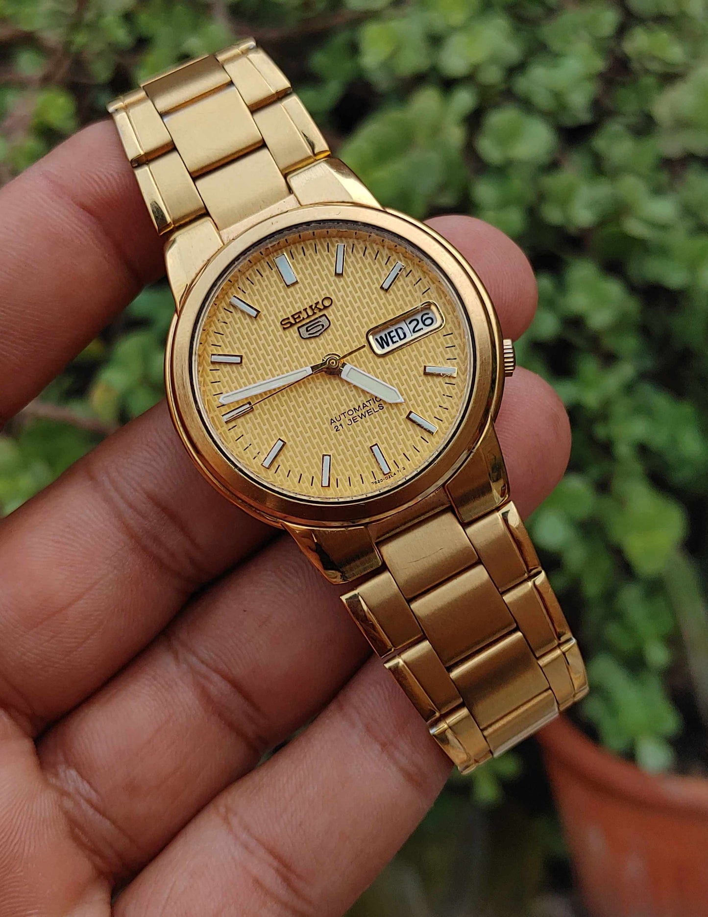 Seiko Golden automatic 21 Jewels Stainless Steel.Wrist Watch For Men