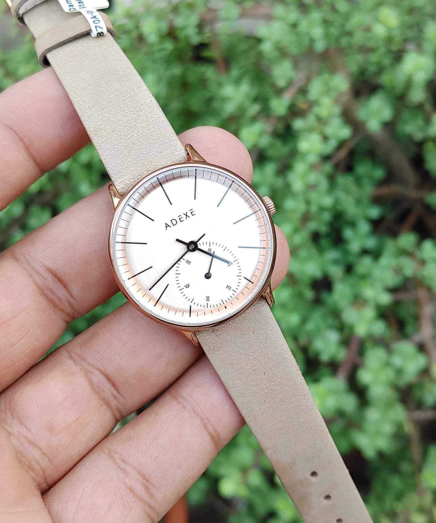 Adexe Watch for Women in Down Second Rose Gold Dial