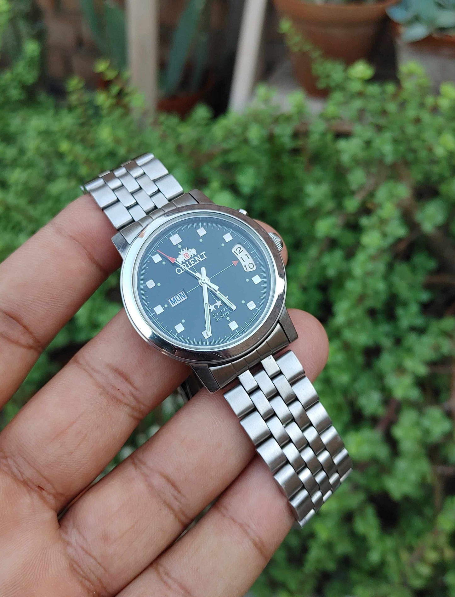 Orient Automatic Stainless Steel Vintage Watch For Men 39mm Dial