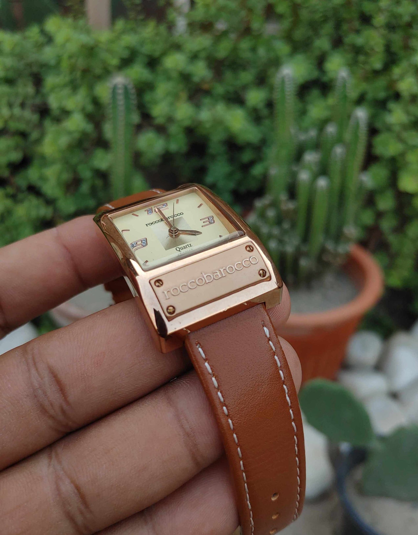 Rocco Borocco Watch Rose Gold Leather Strap