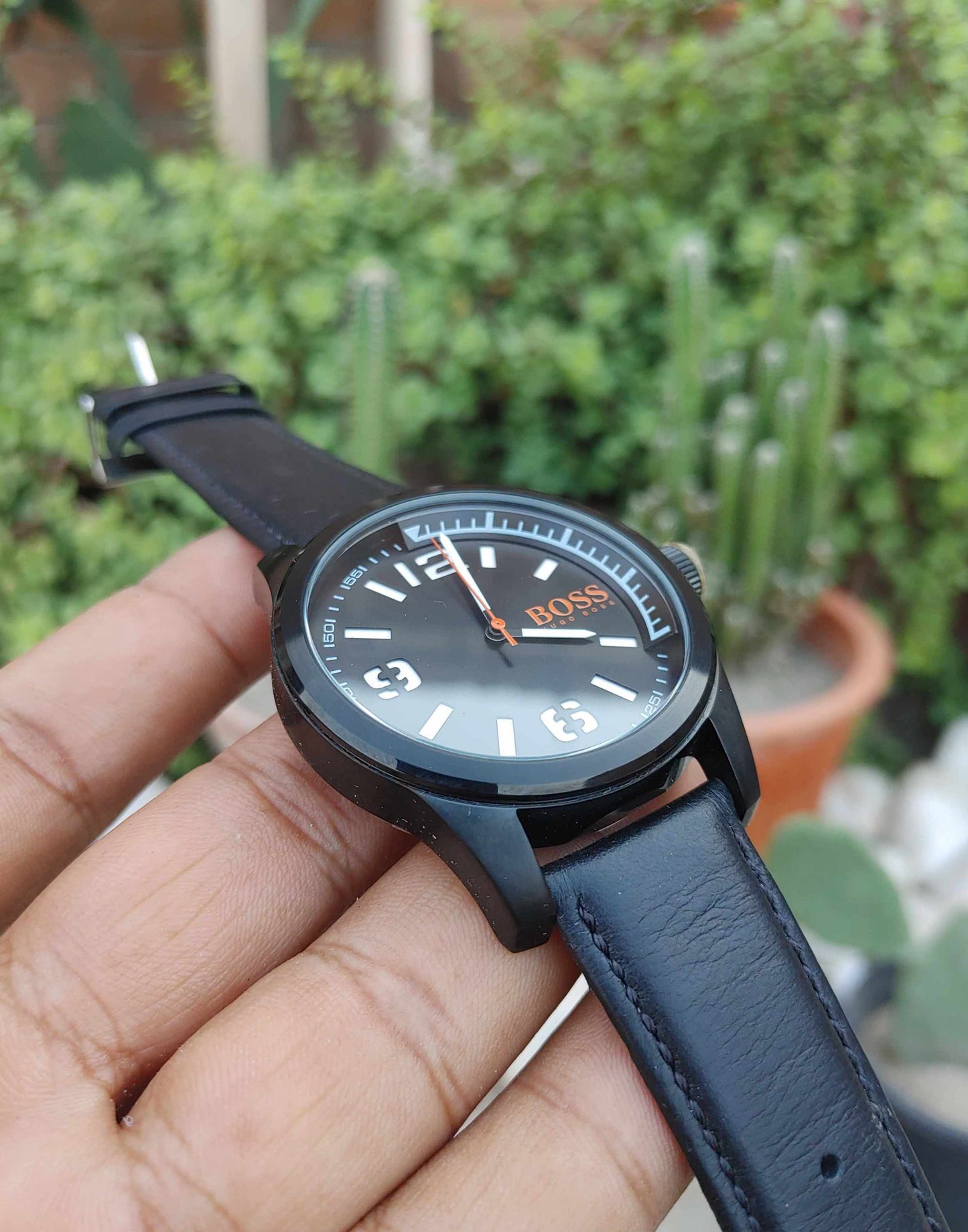 Hugo Boss Watch For Men In Leather Strap Classic Sports Watch