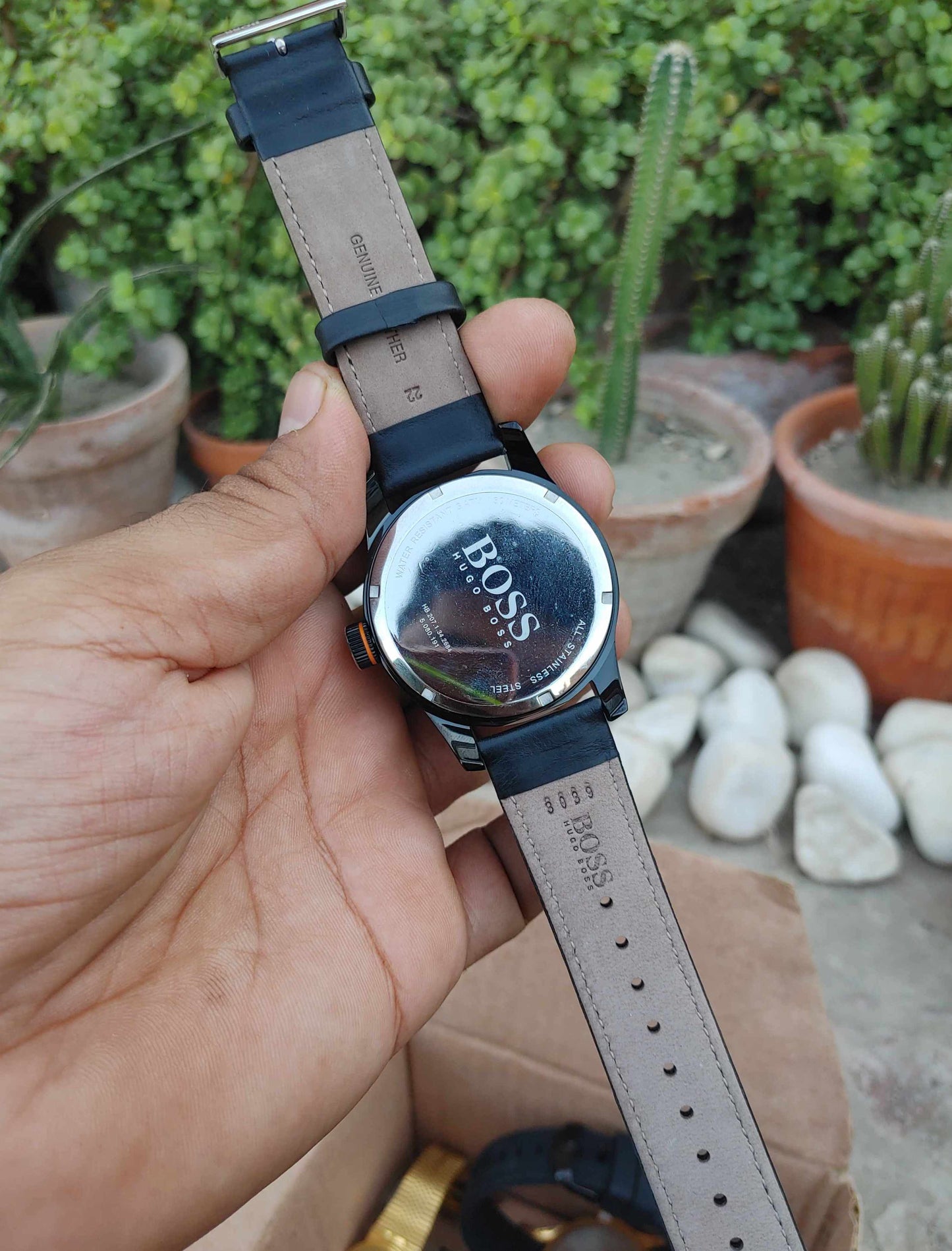 Hugo Boss Watch For Men In Leather Strap Classic Sports Watch