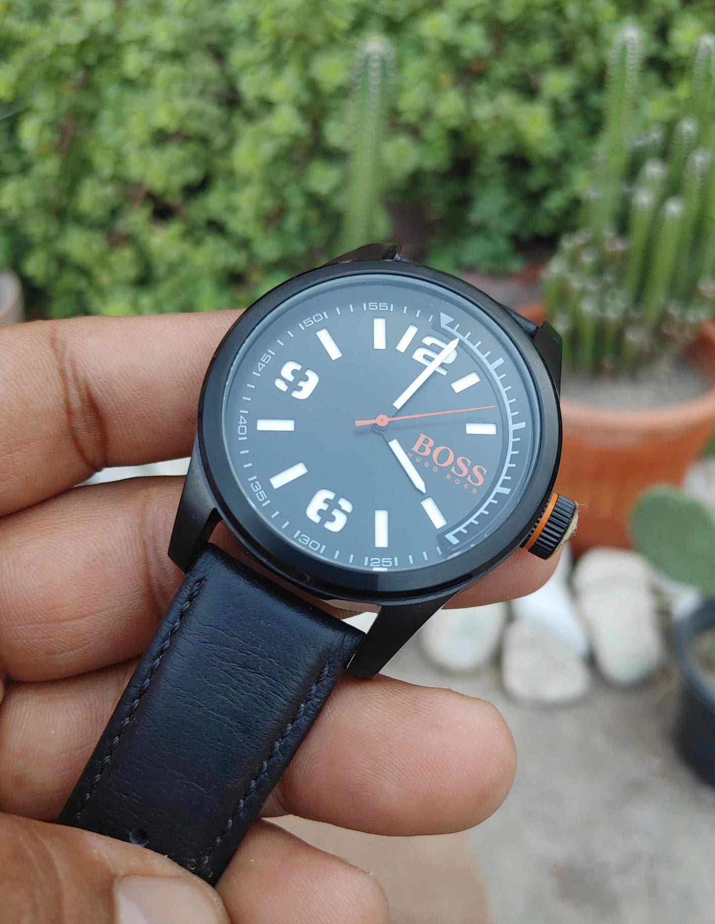 Hugo Boss Watch For Men In Leather Strap Classic Sports Watch