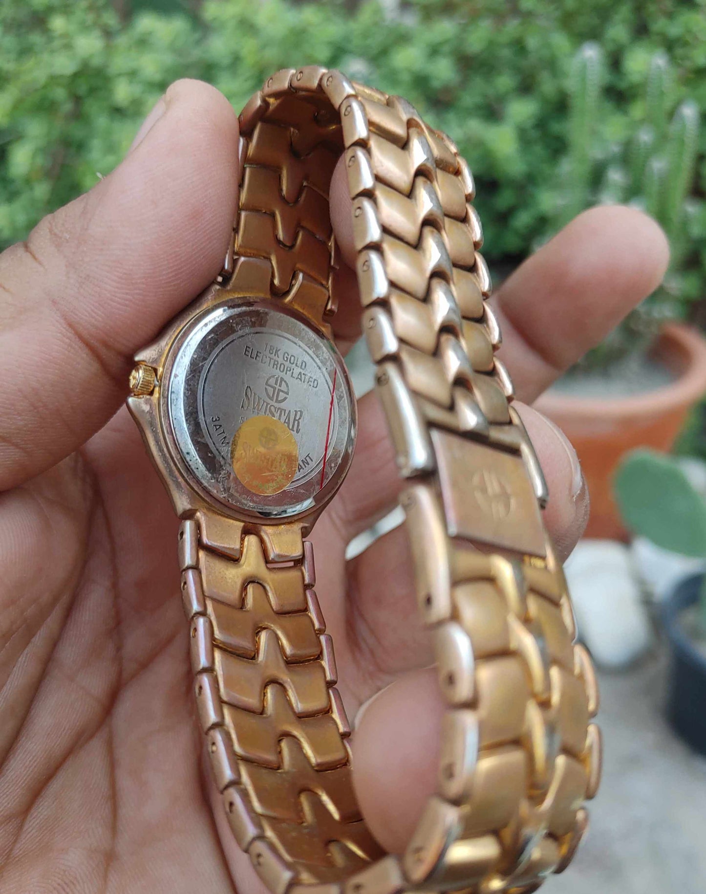 18k Gold Plated Swistar Watch For Men 1980s