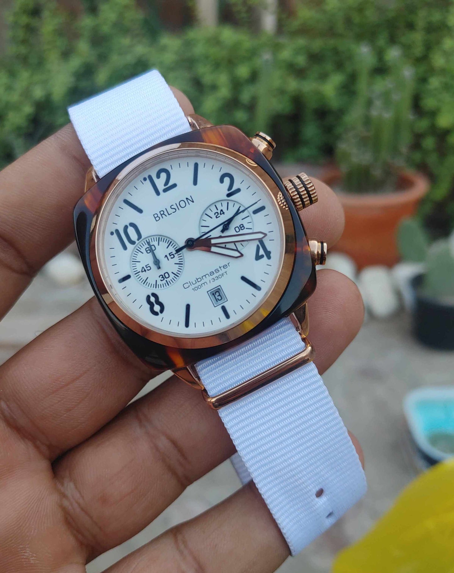 Brlsion Watch Nato Strap White Edition