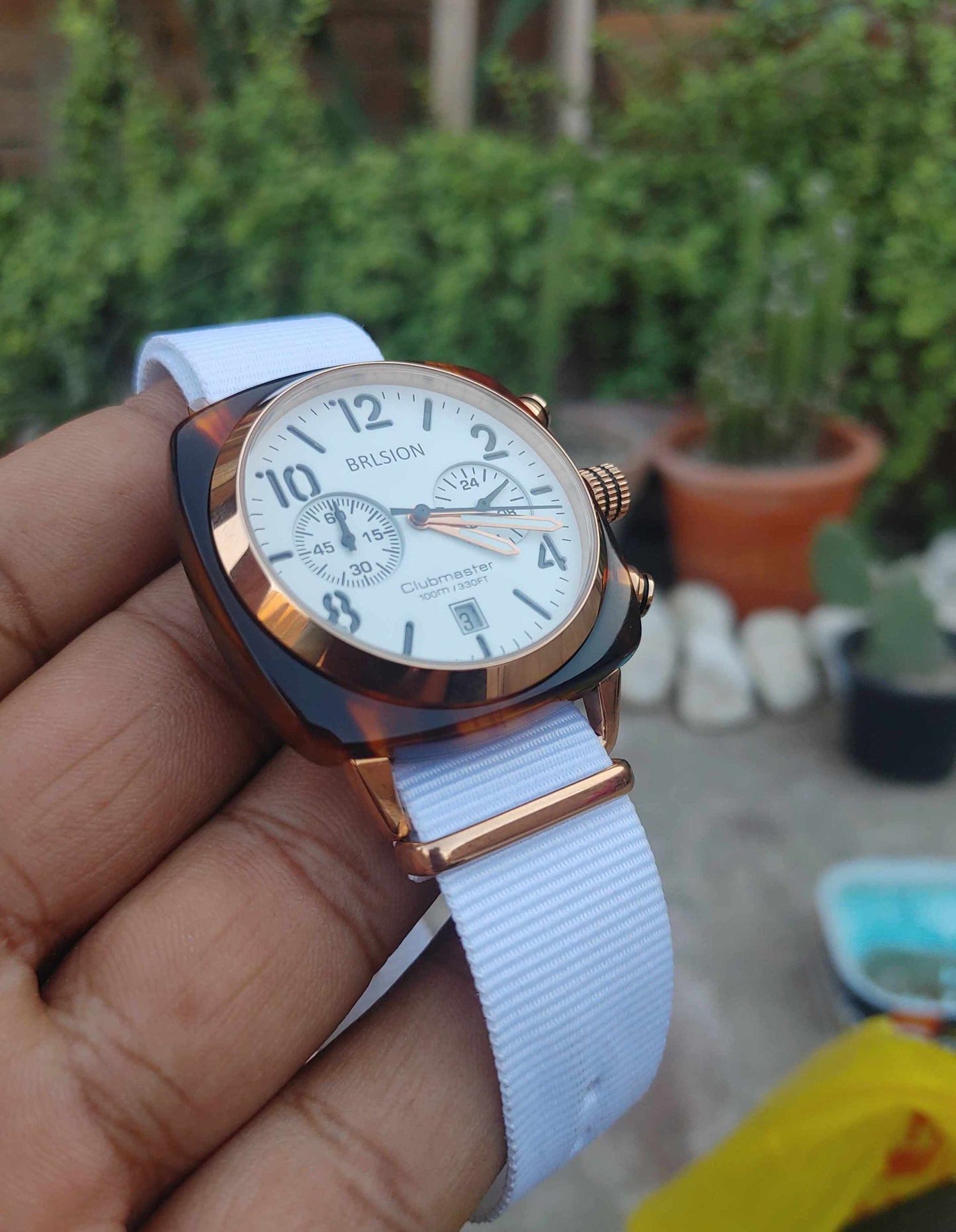 Brlsion Watch Nato Strap White Edition