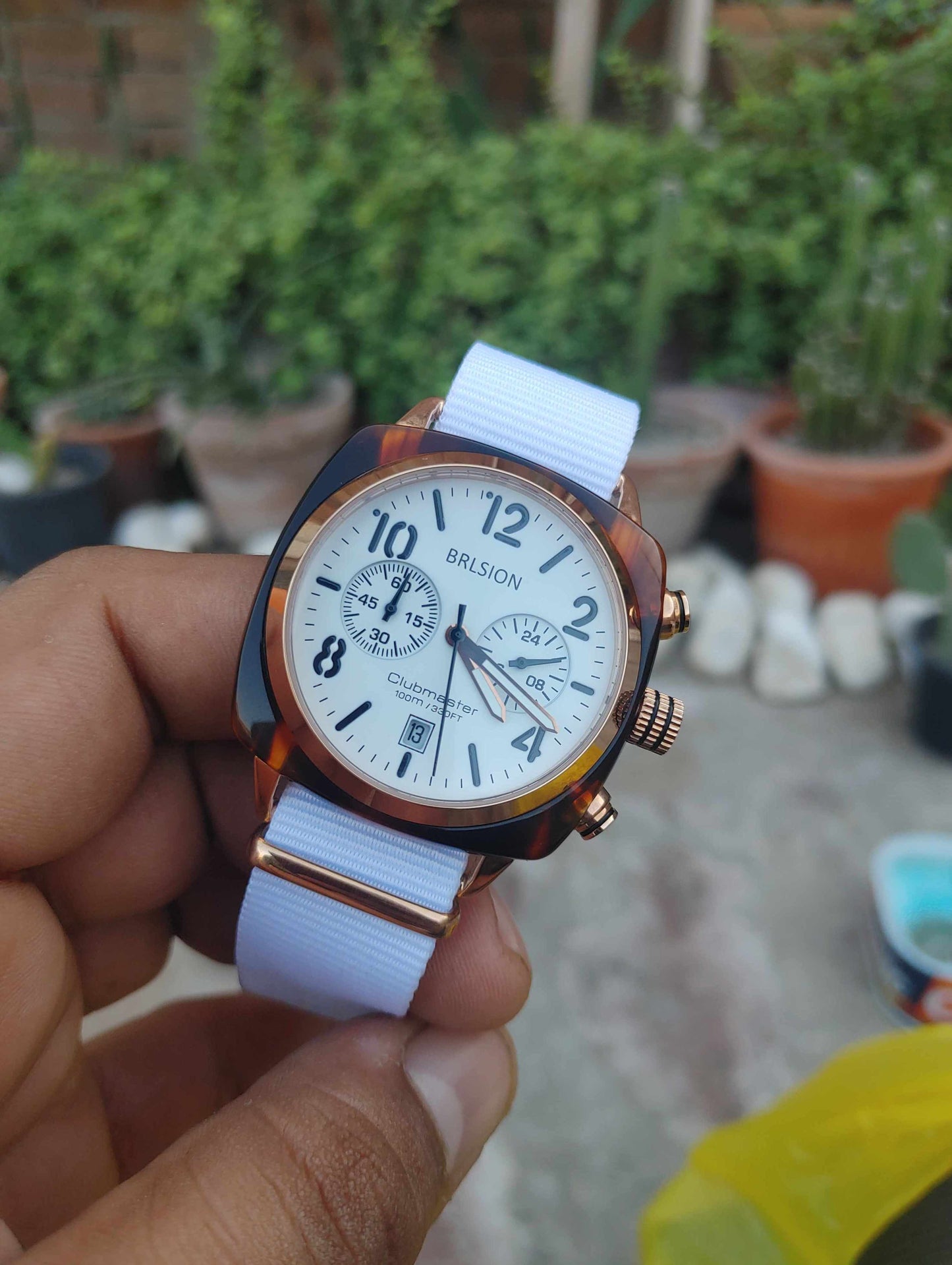 Brlsion Watch Nato Strap White Edition