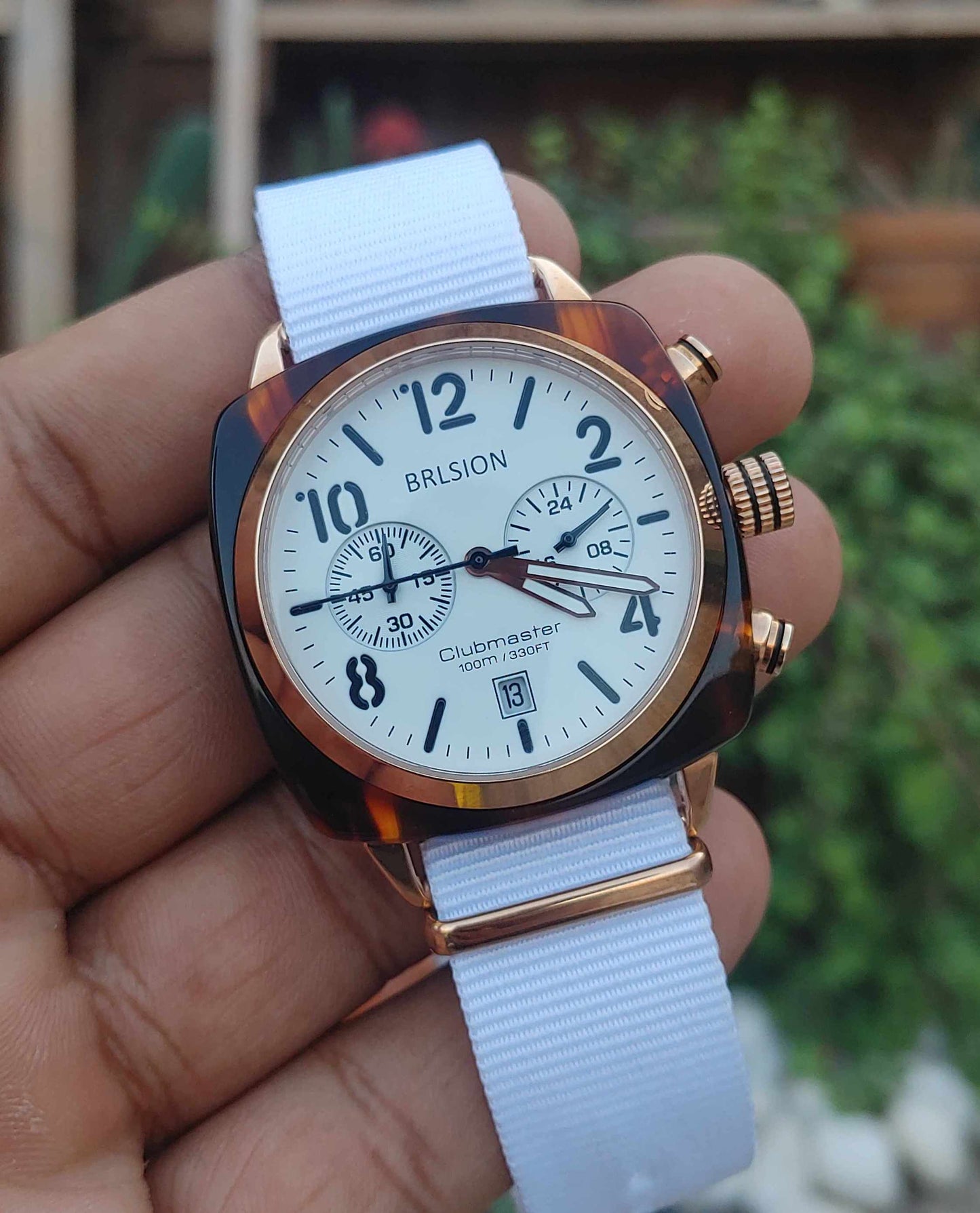 Brlsion Watch Nato Strap White Edition