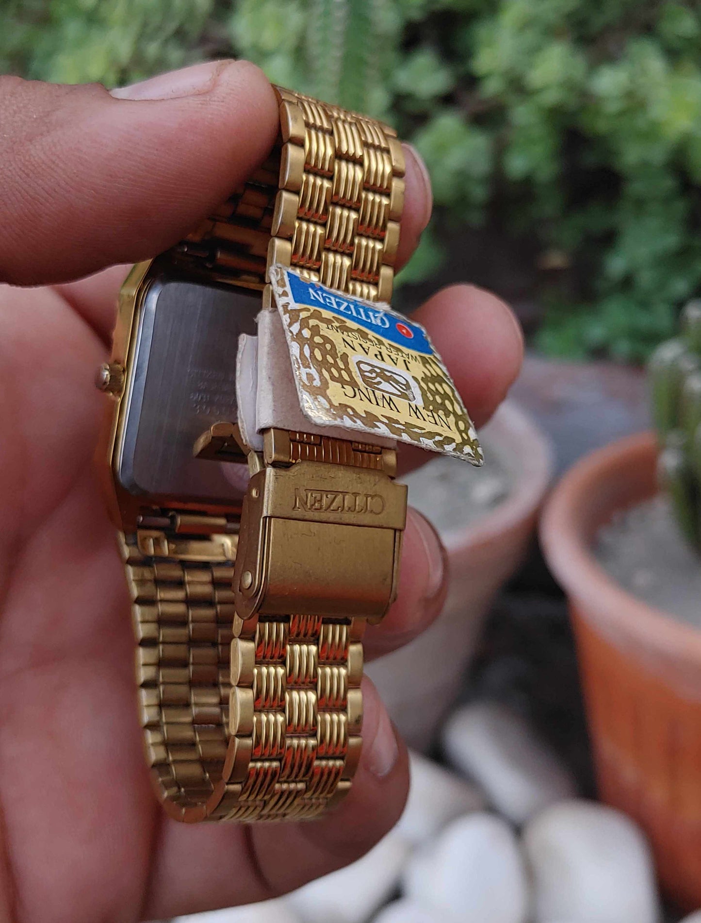Omax Rare Vintage Tank Shape Watch For Men Gold Plated