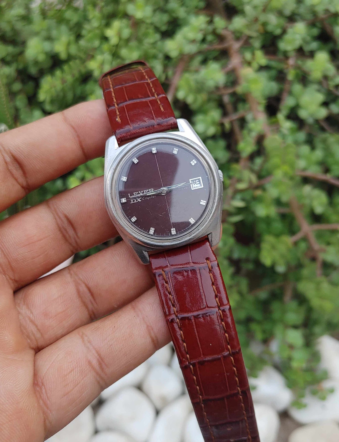 Lever By Seiko Vintage 70s Wrist Watch Leather Strap