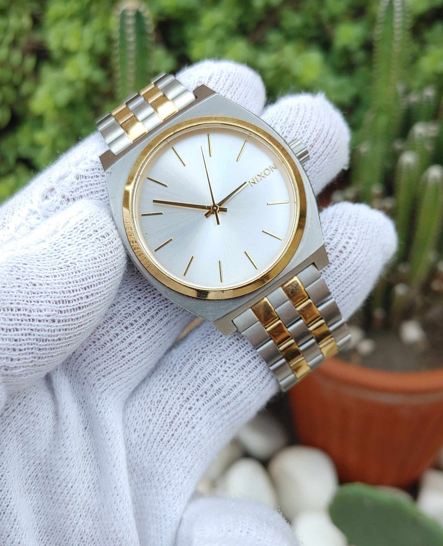 Nixon Two Tone Wrist Watch For Men