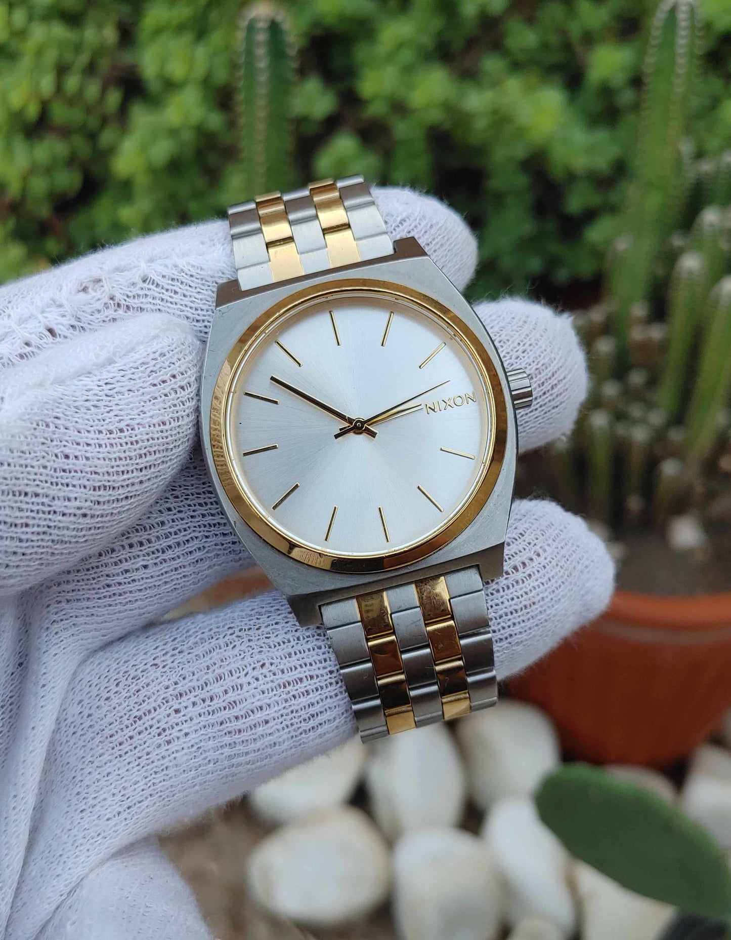Nixon Two Tone Wrist Watch For Men