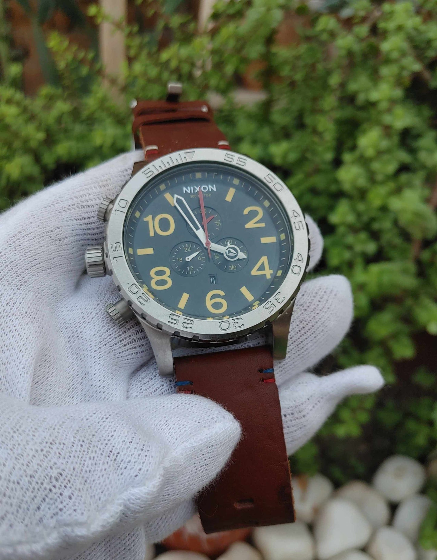 Nixon Brown USA leather Strap Watch For Men