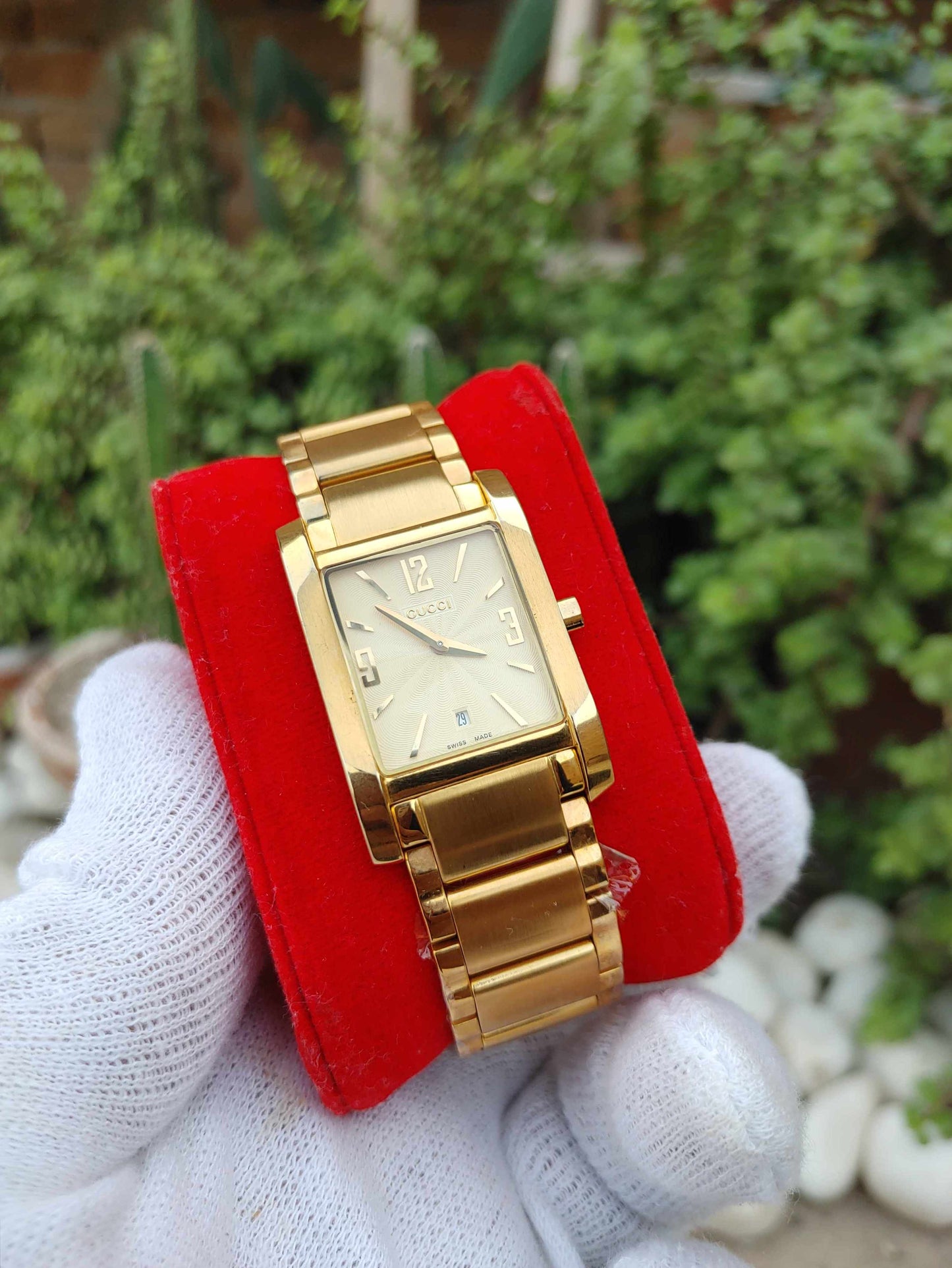 Gucci Gold Premium Quality Watch For Men 40mm Tank Shape