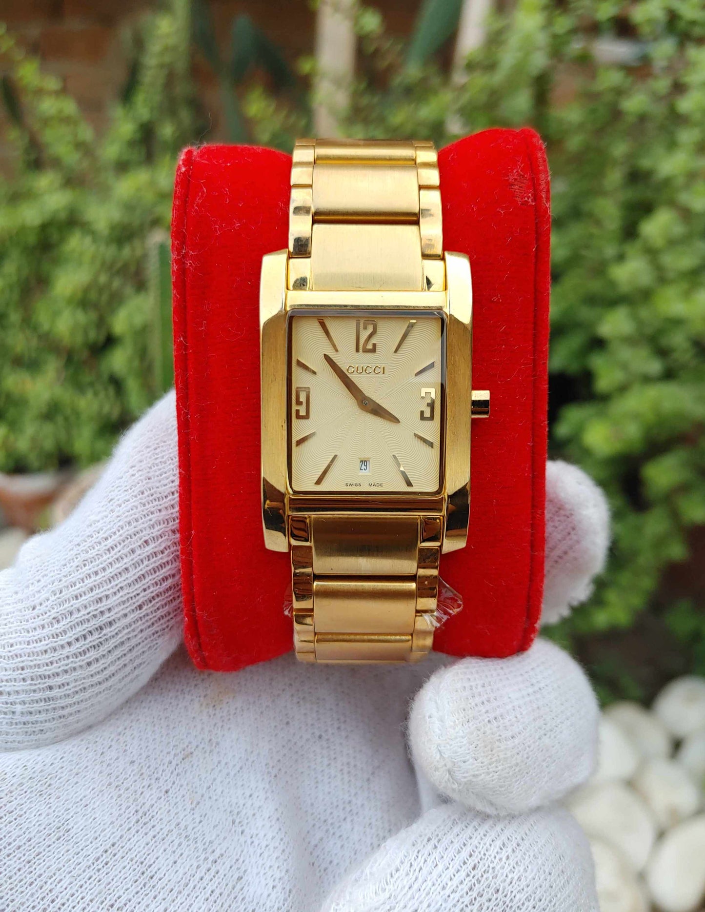 Gucci Gold Premium Quality Watch For Men 40mm Tank Shape