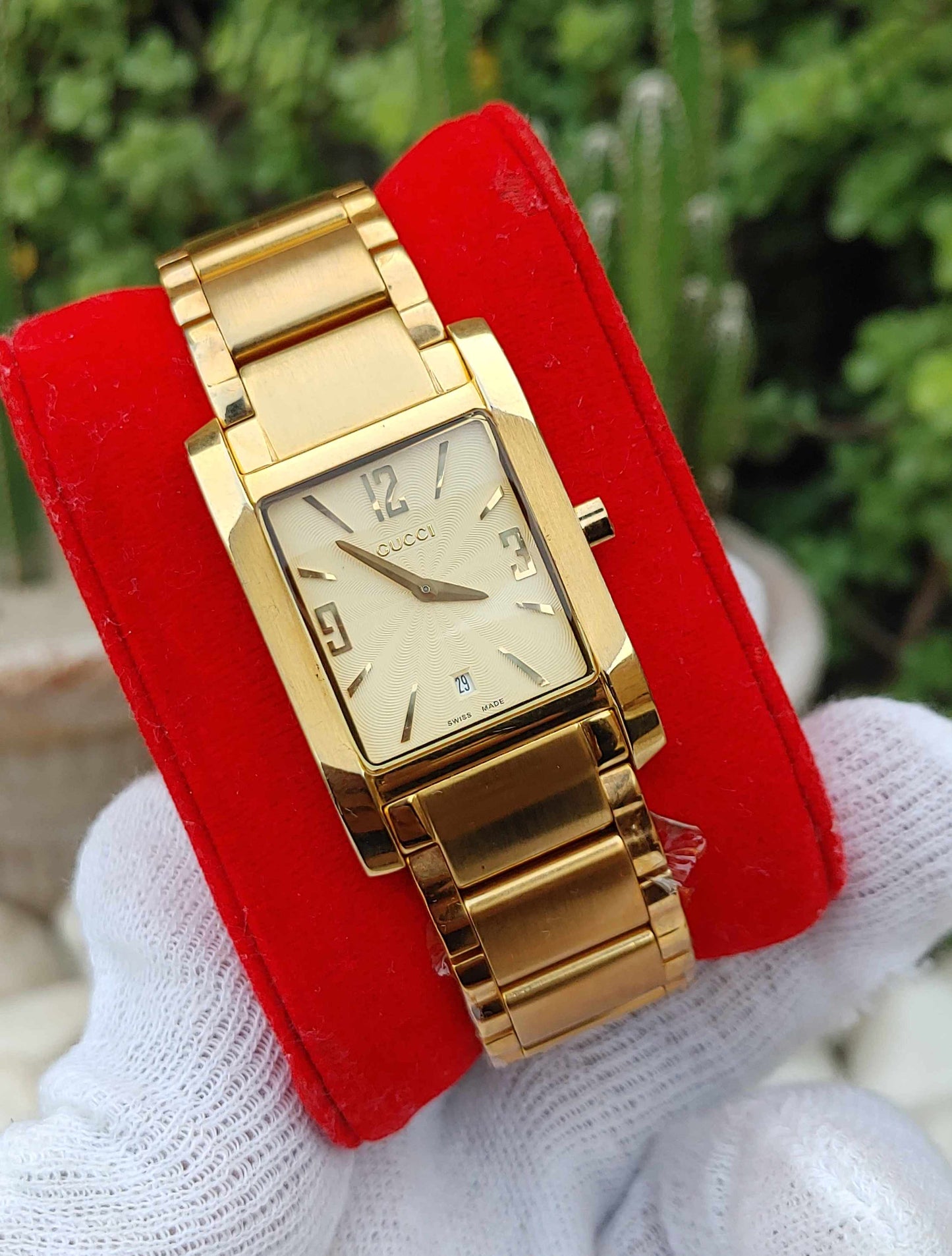 Gucci Gold Premium Quality Watch For Men 40mm Tank Shape