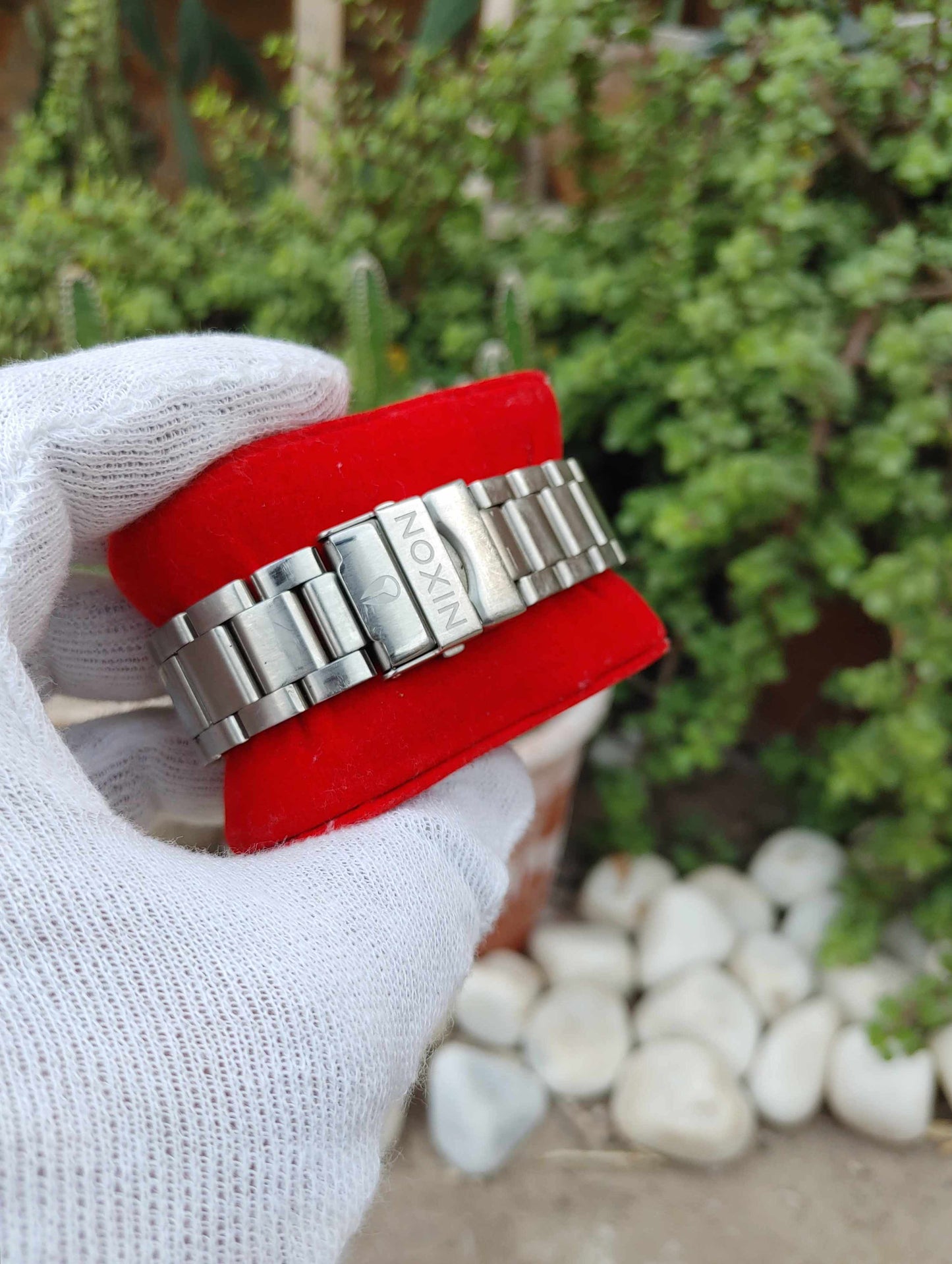 Nixon Stainless Steel Swiss Moonphase Watch With Calender