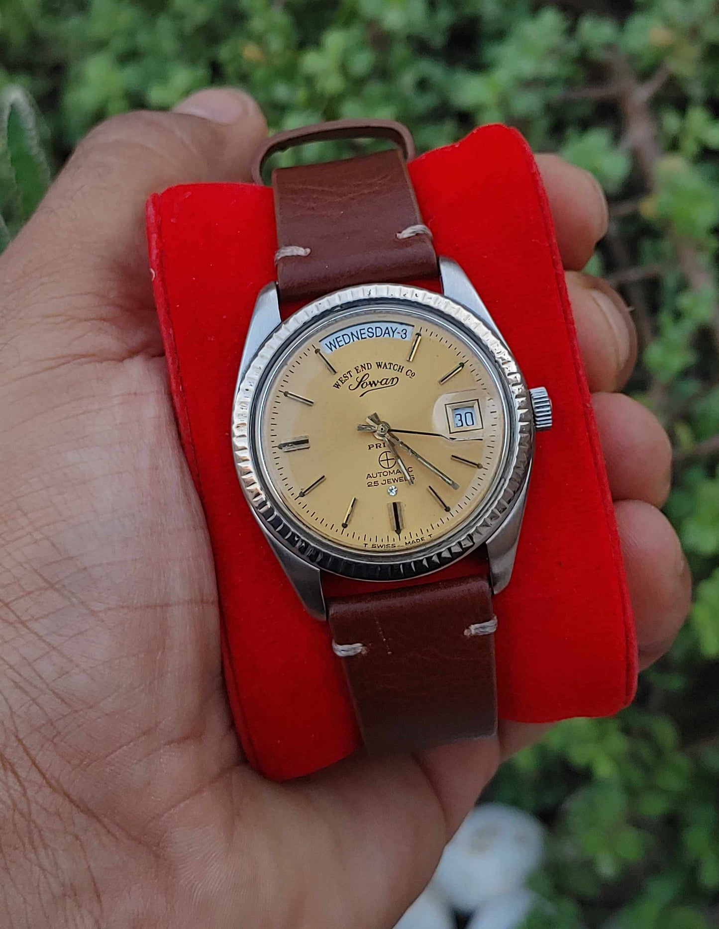 West End Watch Rare Yellow Gold Dial Automatic Swiss Watch 100% Authentic