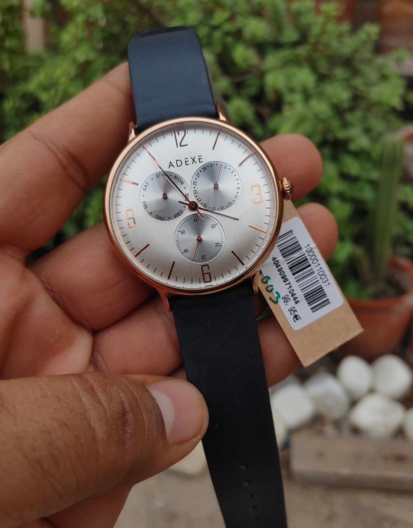 Adexe Beautiful Rose Gold Case Chornograph Wrist Watch For Men