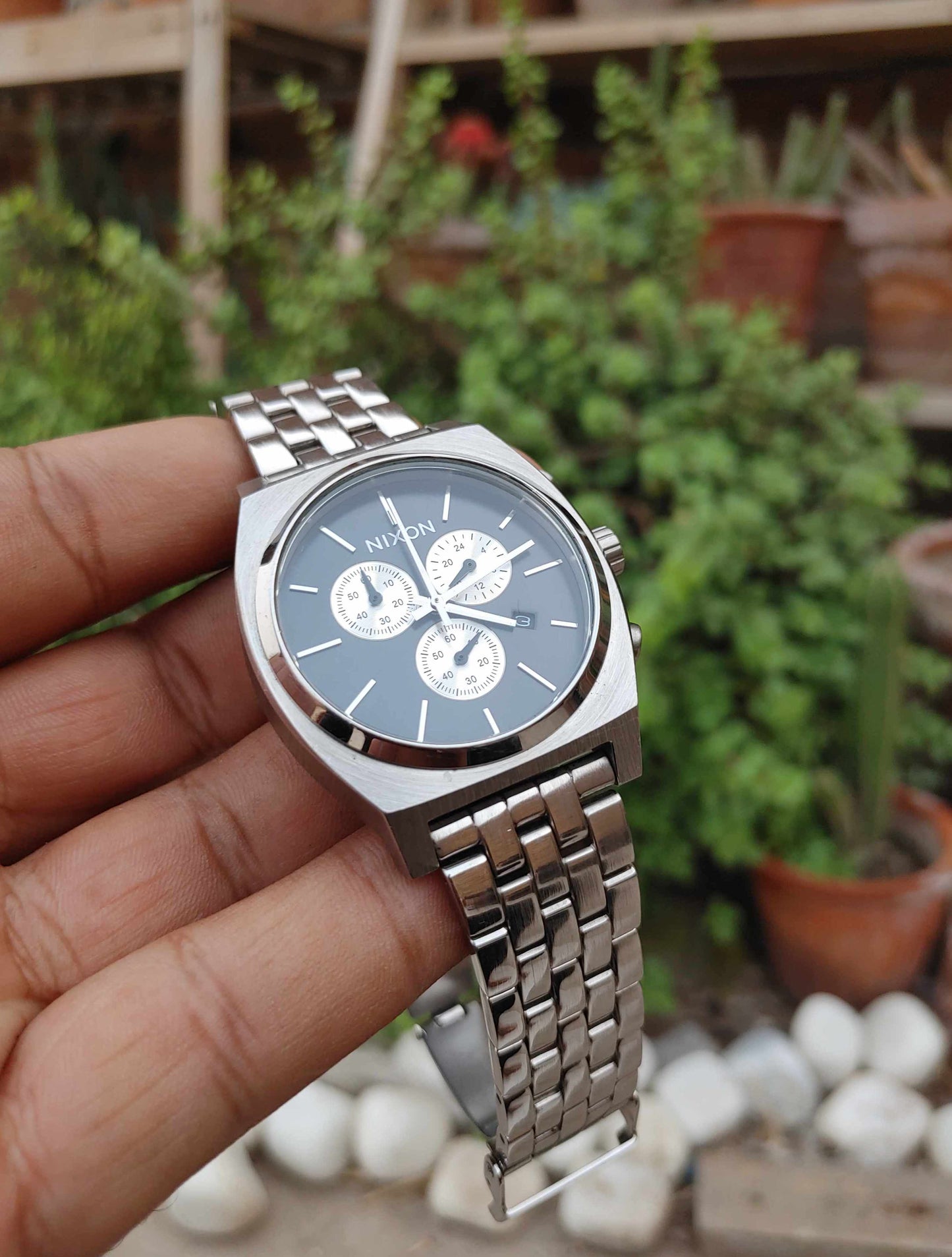 Nixon Chornograph Japan Movement 41mm Stainless-steel Wrist Watch For Men