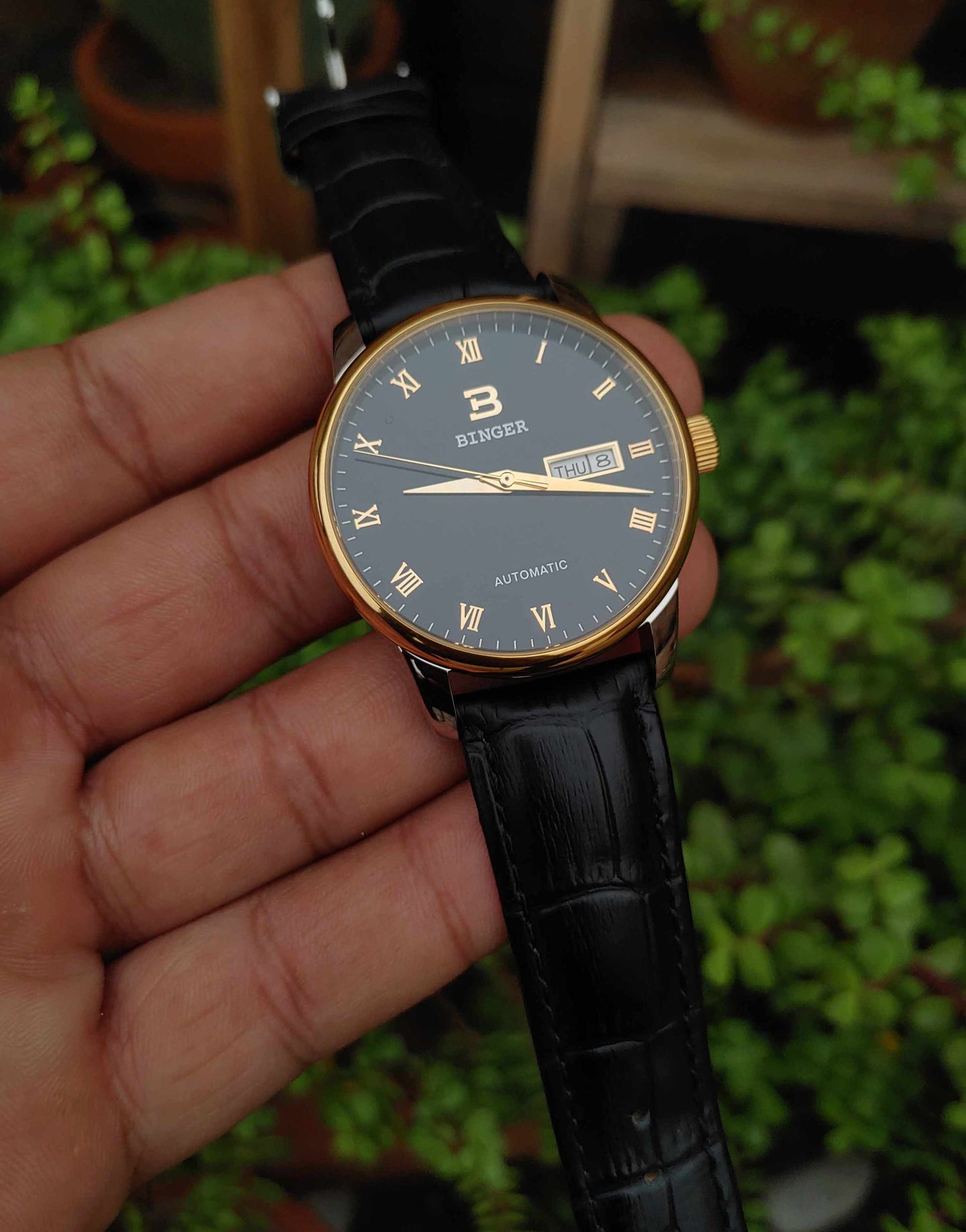 Binger Automatic Watch For Men in Black Dial