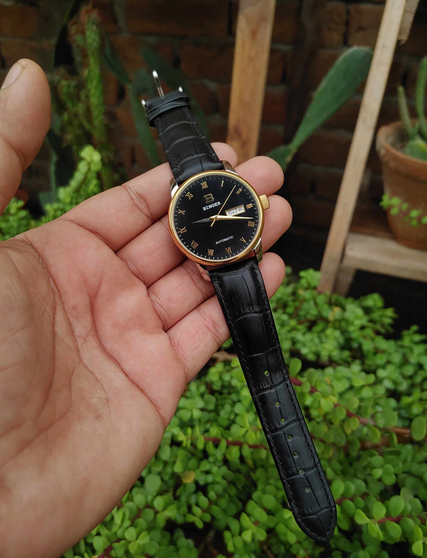 Binger Automatic Watch For Men in Black Dial