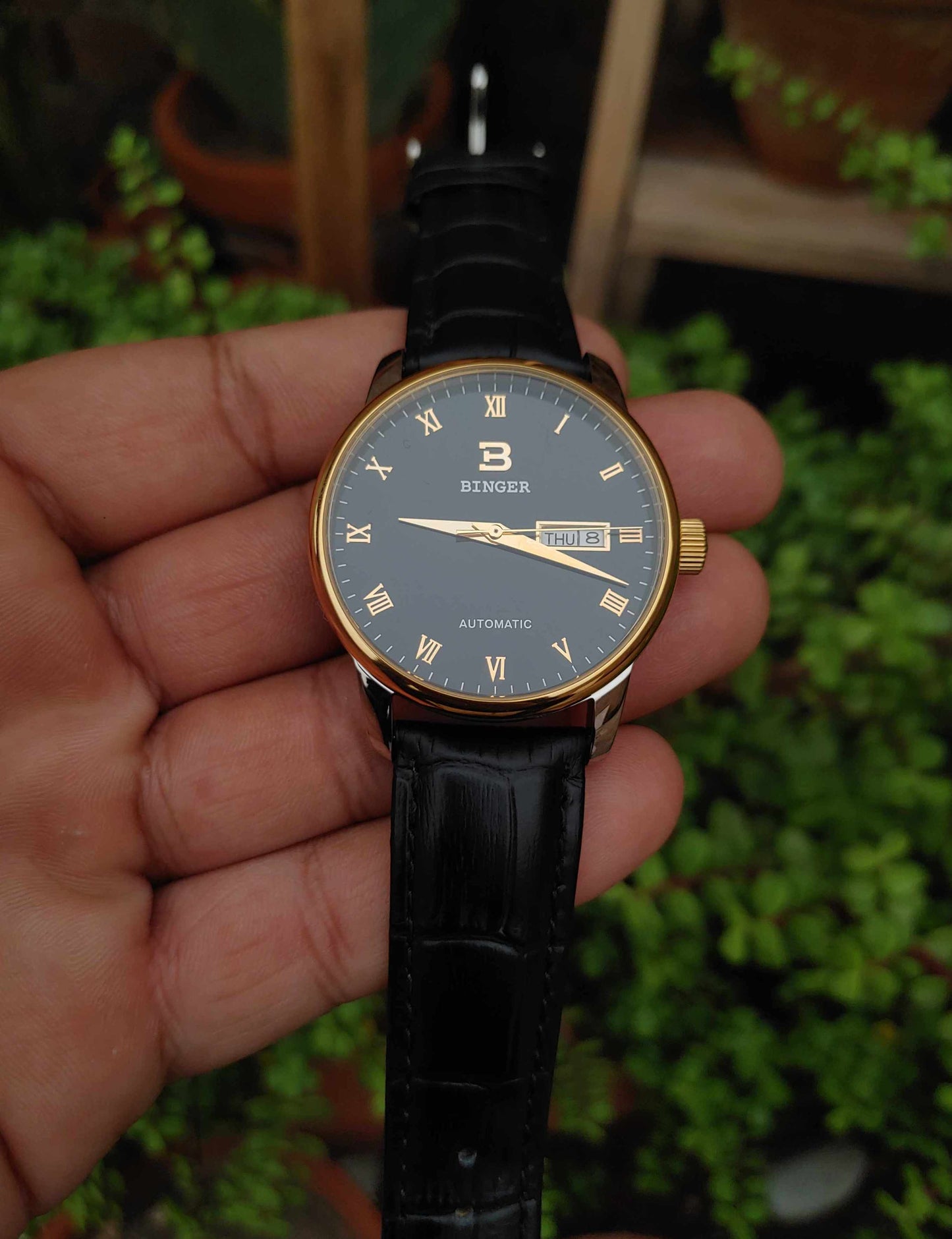 Binger Automatic Watch For Men in Black Dial