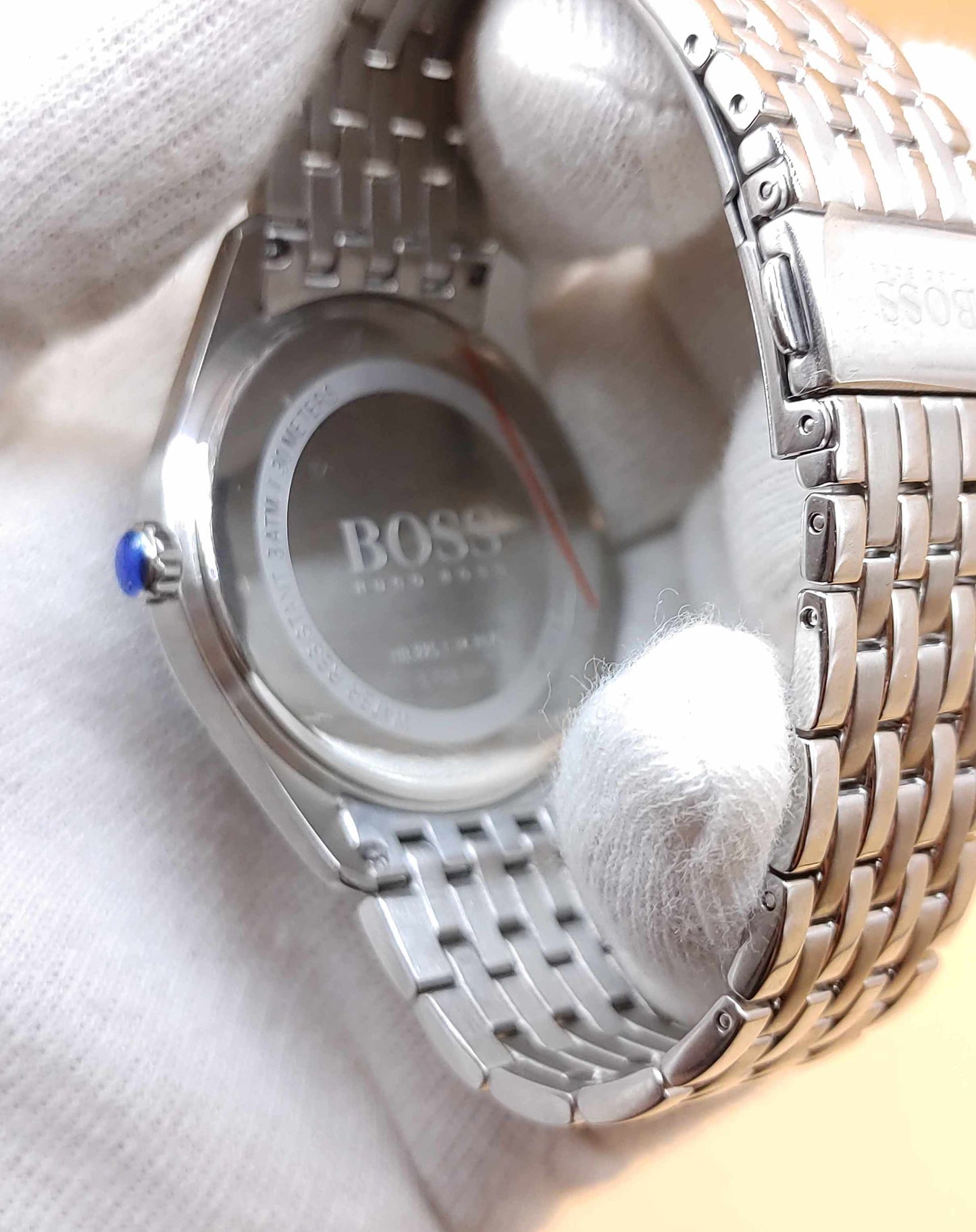 Hugo Boss Blue Dial Stainless-steel Wrist Watch For Men Beautiful Roman Dial