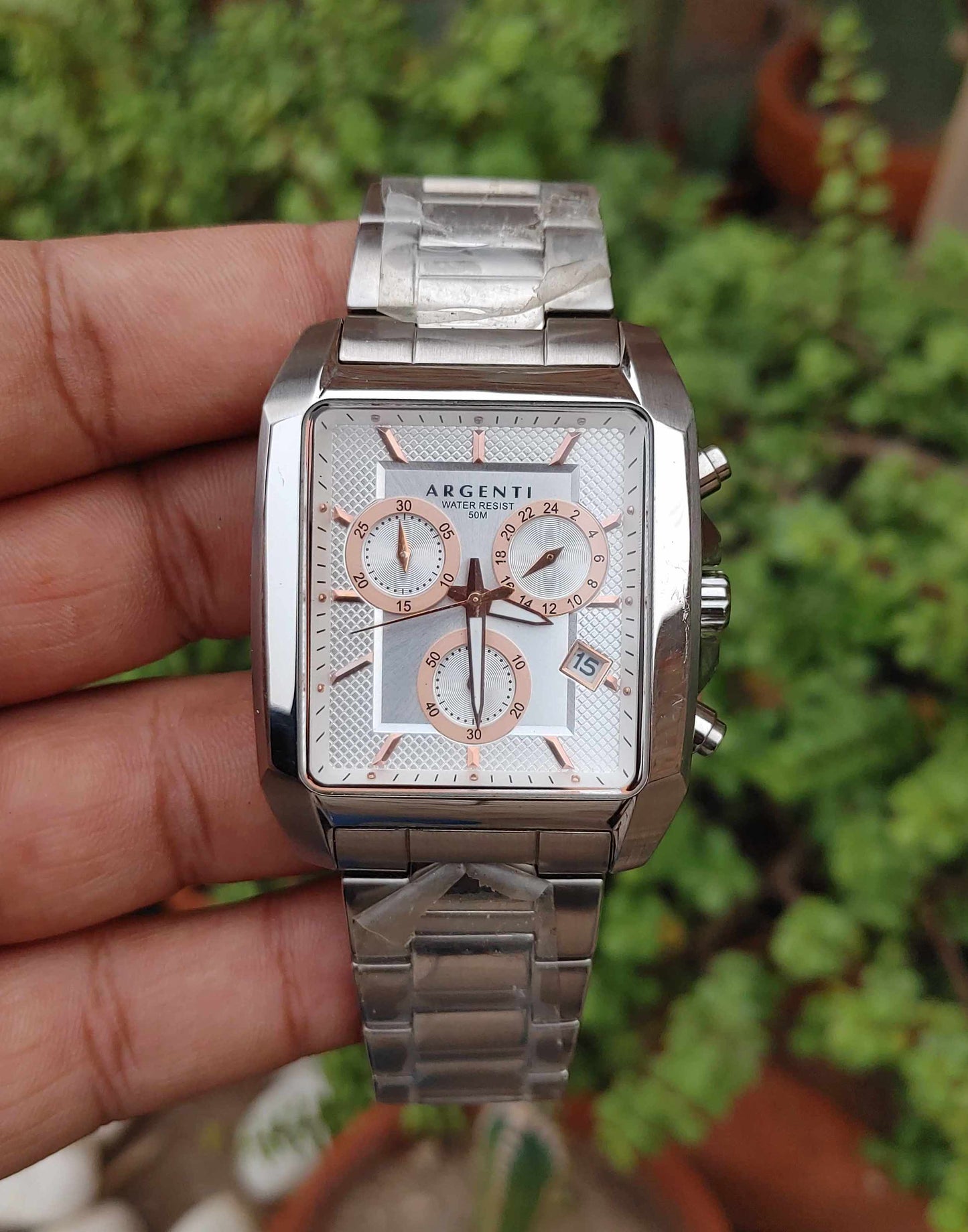 Argenti Sqaure Chornograph Watch For Men