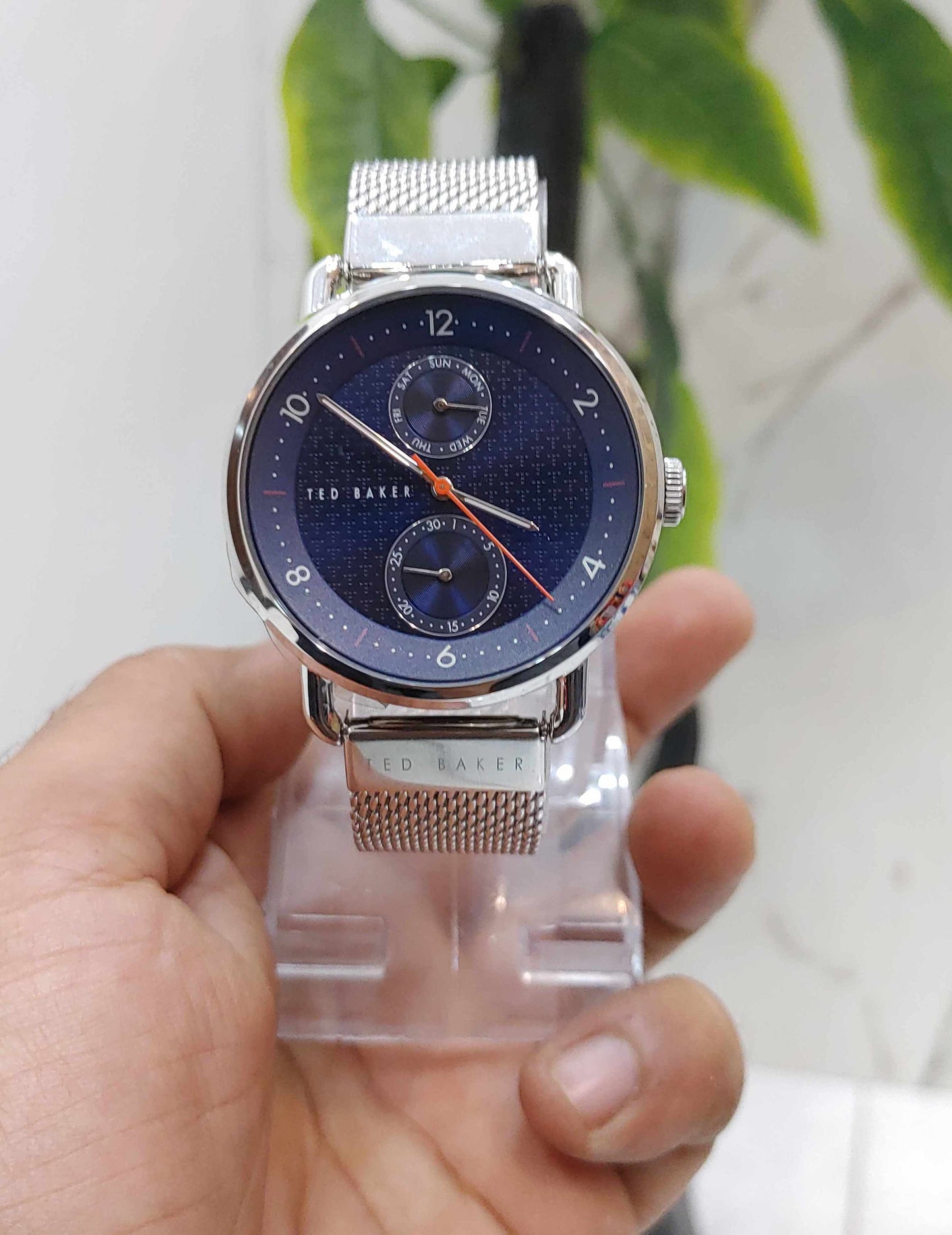 Tedd Baker Blue Dial Chornograph Watch For Men 41mm Case Diameter Watch Solid Stainless-steel