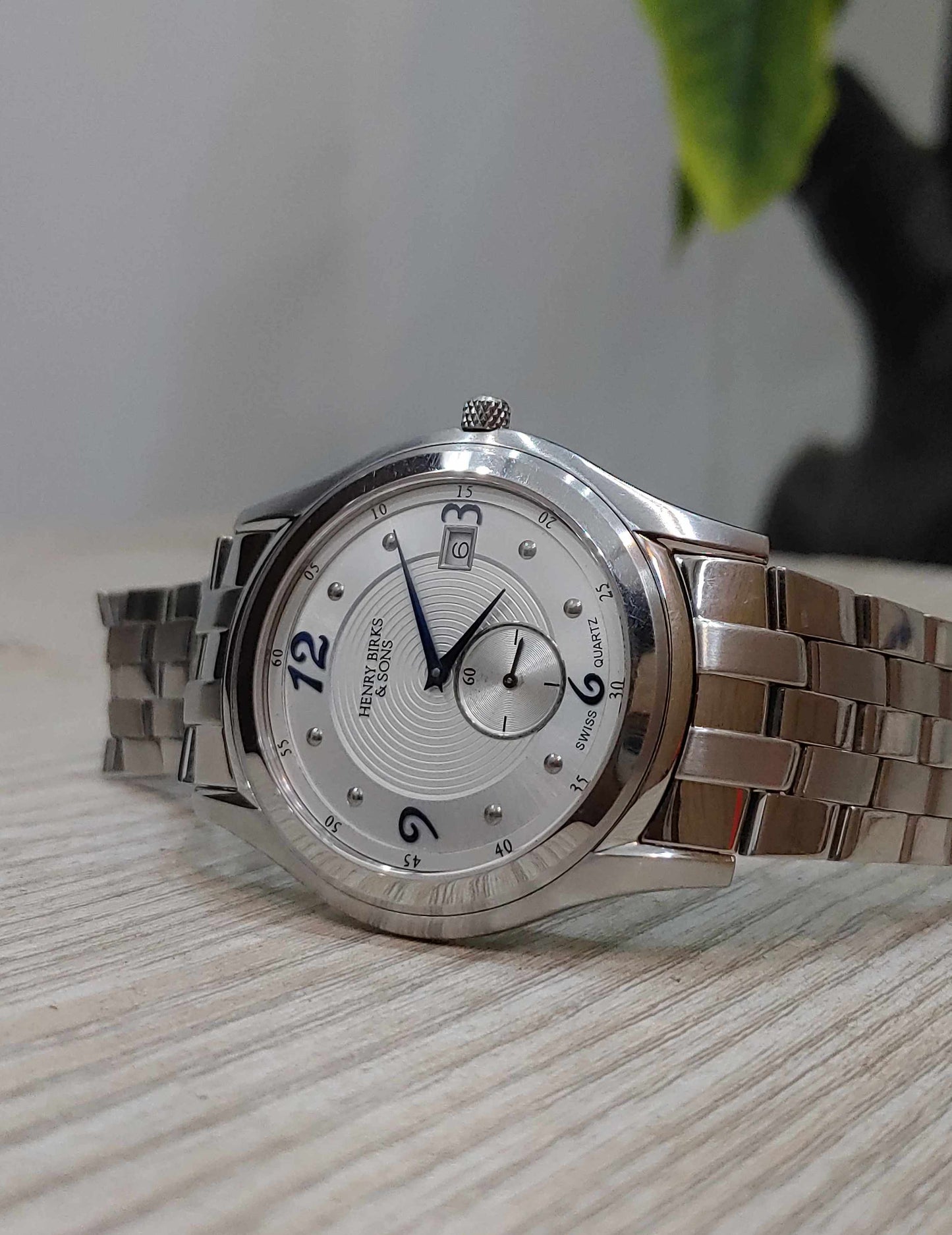 Henry Birks and Sons Down Second Indication Stainless-steel Watch For Men