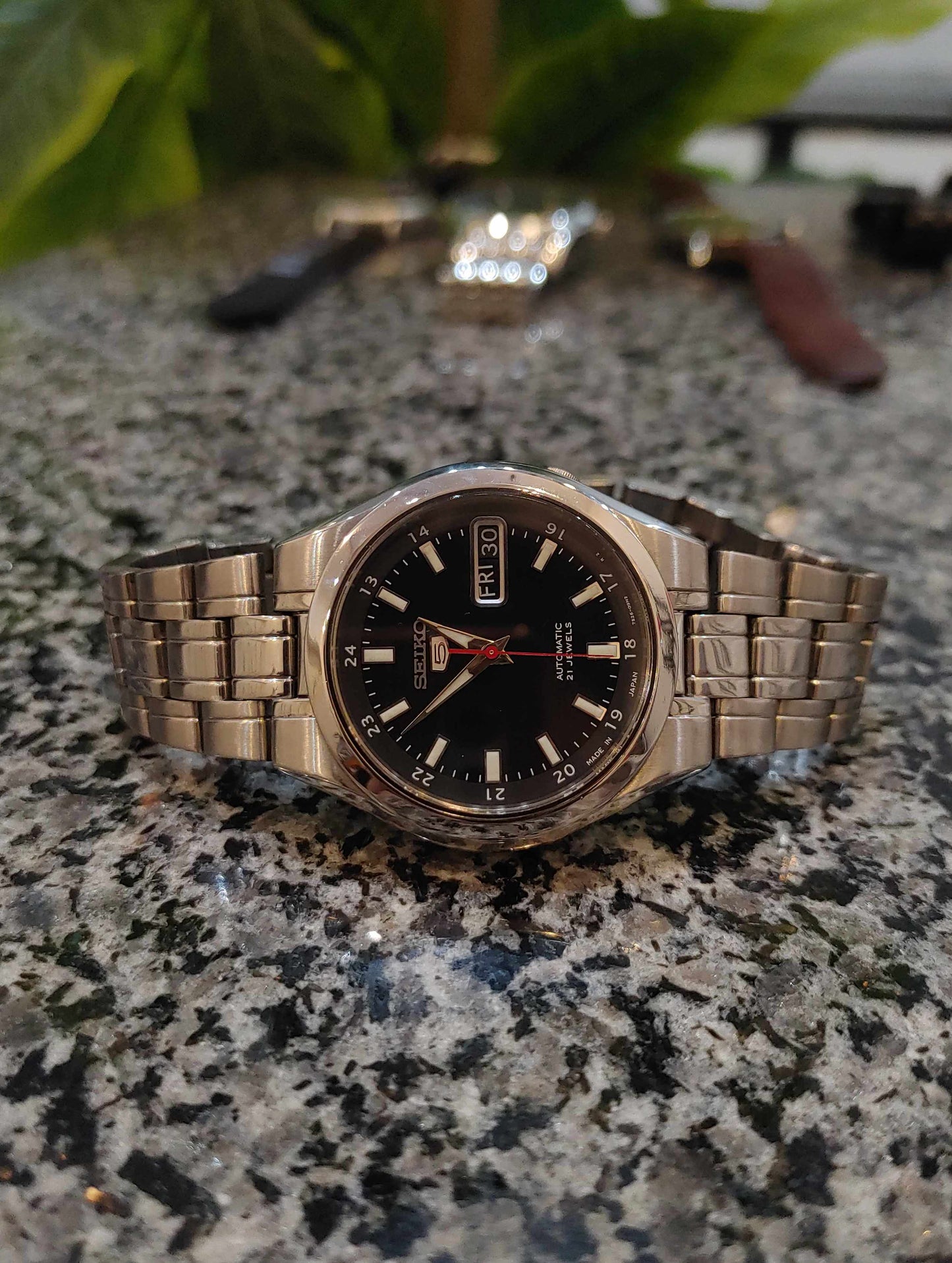 Seiko 5 Automatic Date and Day Watch For Men Black Dial