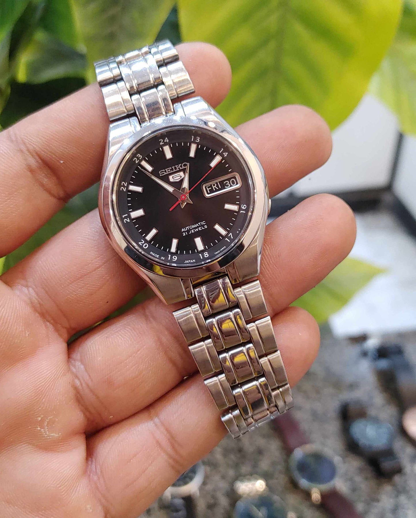 Seiko 5 Automatic Date and Day Watch For Men Black Dial