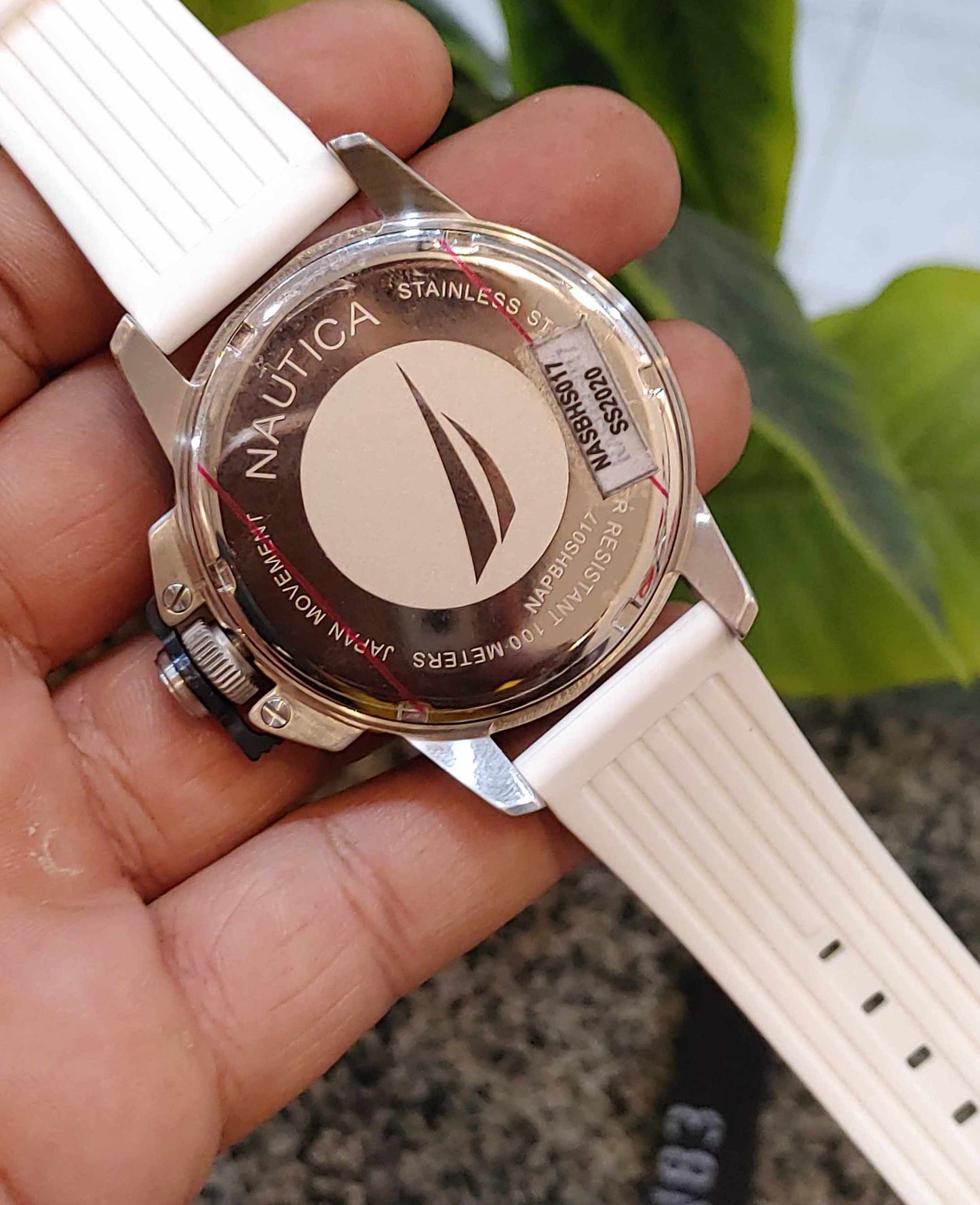 Nautica Sports Watch White Rubber Strap Japan Quartz Date O Graph Watch For Men