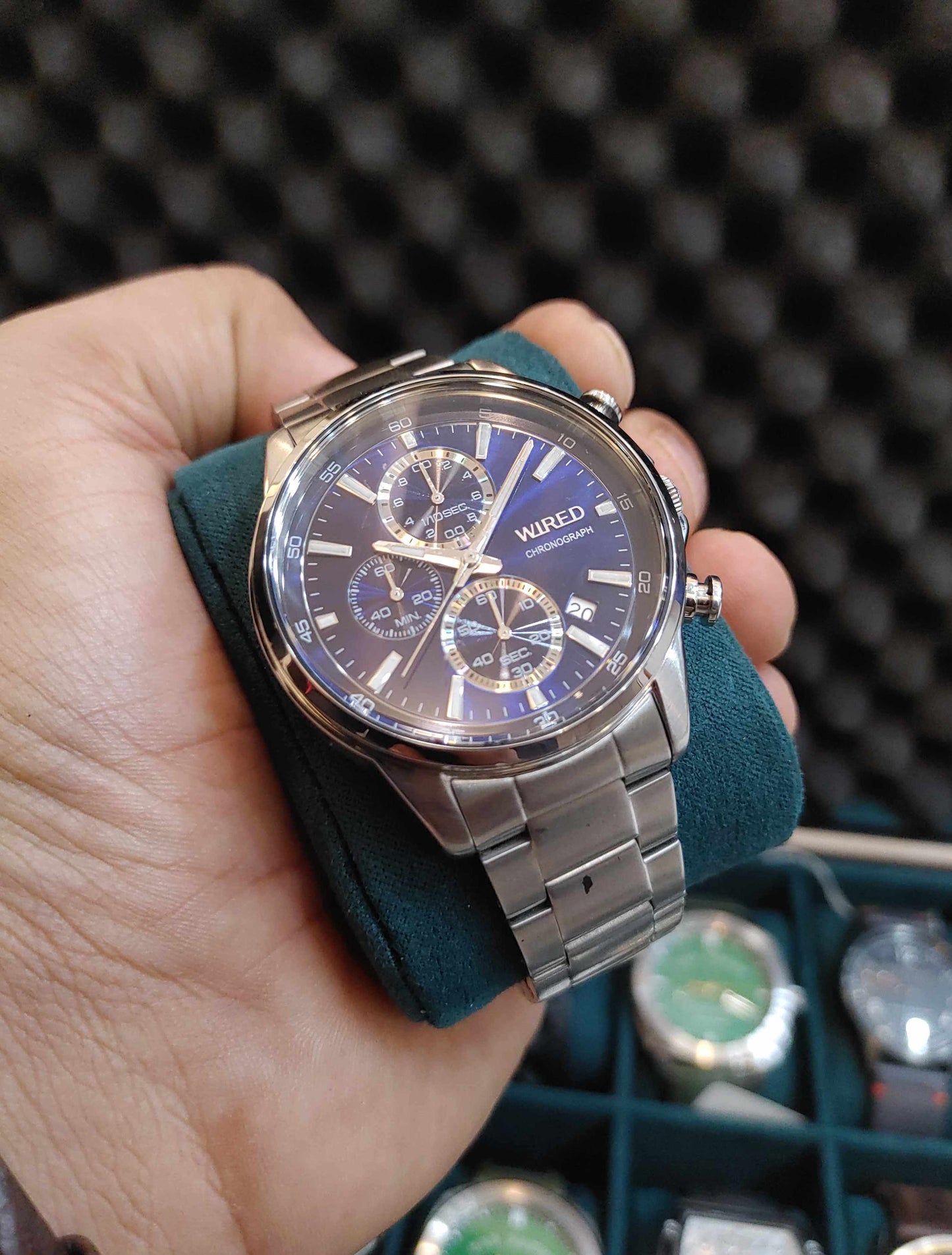 Wired Blue Dial Stainless-steel 41mm Chornograph Watch For Men