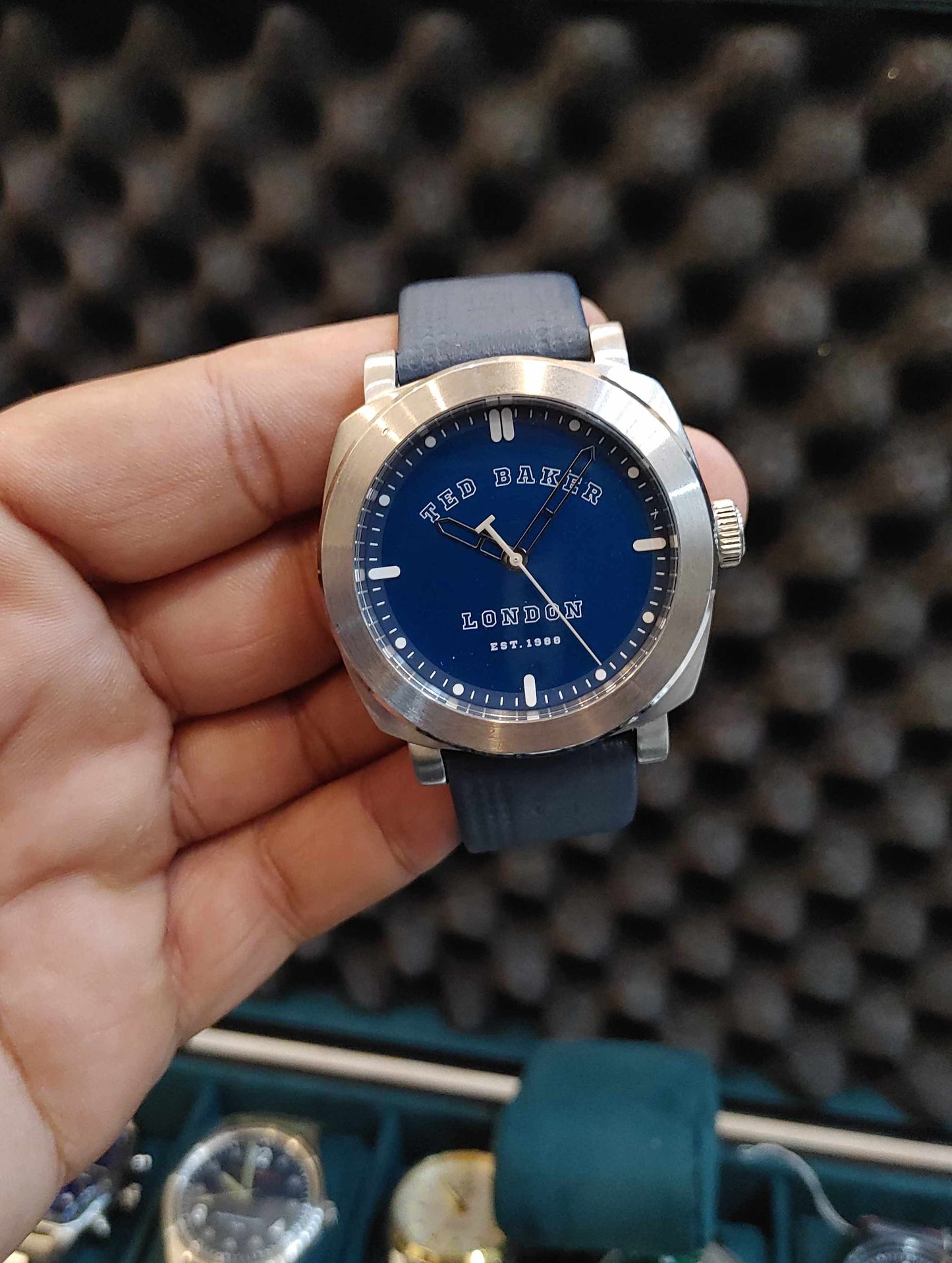 Tedd Baker London Sports Dial Blue Leather Strap Watch For Men
