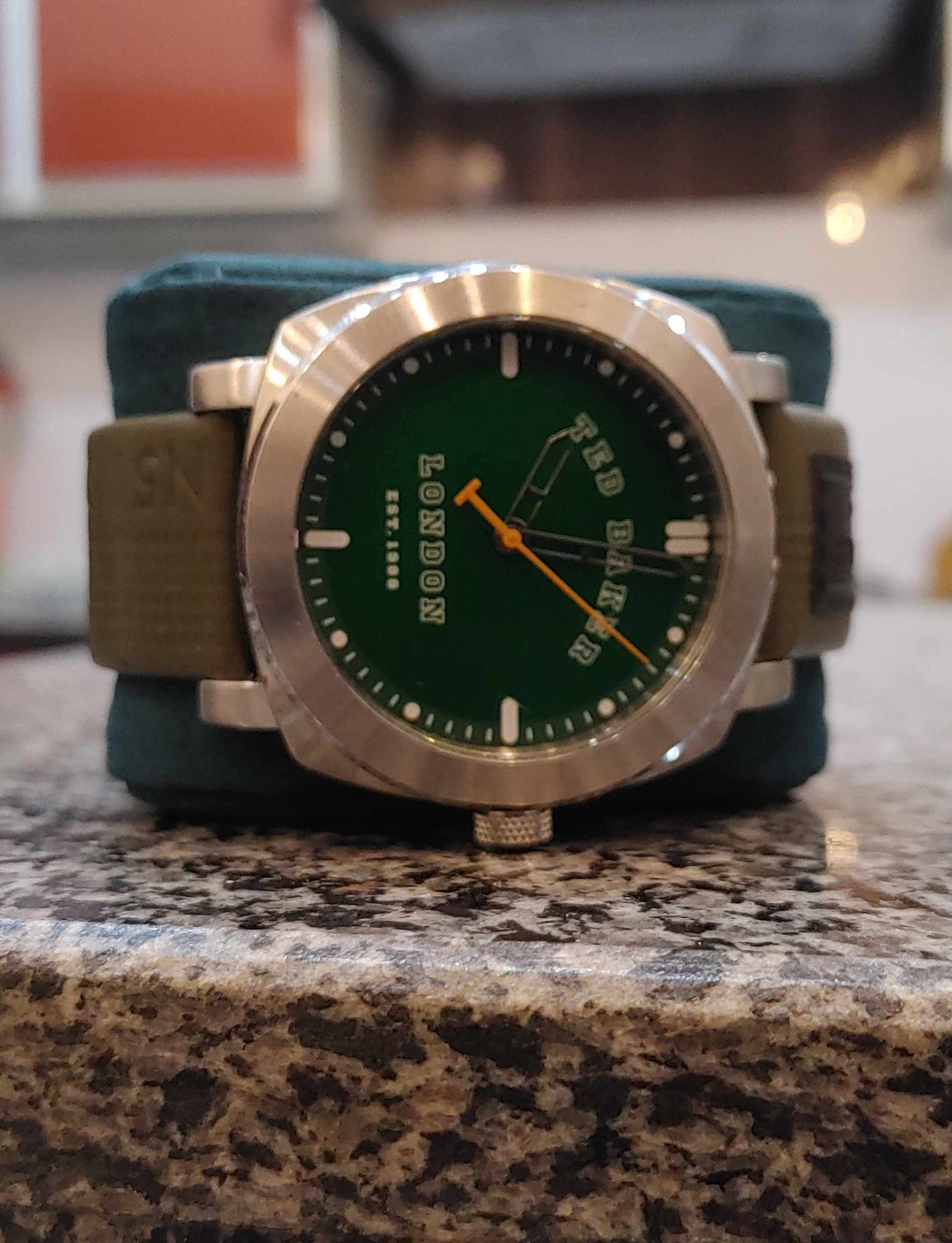 Tedd Baker Green Dial Sports Watch For Men leather Strap