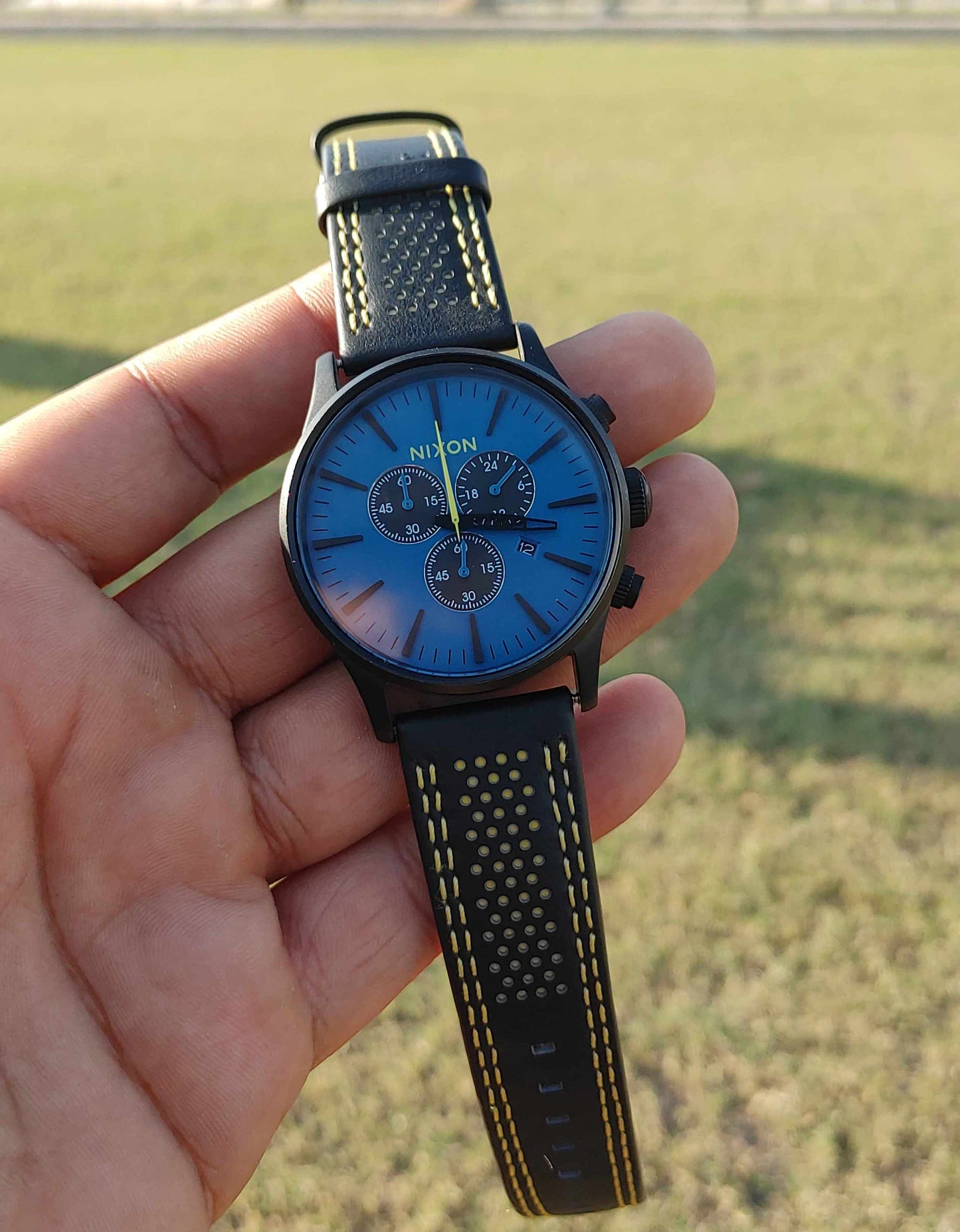 Nixon Choronograph Wrist Watch With Ducati Course Leather Strap For Men