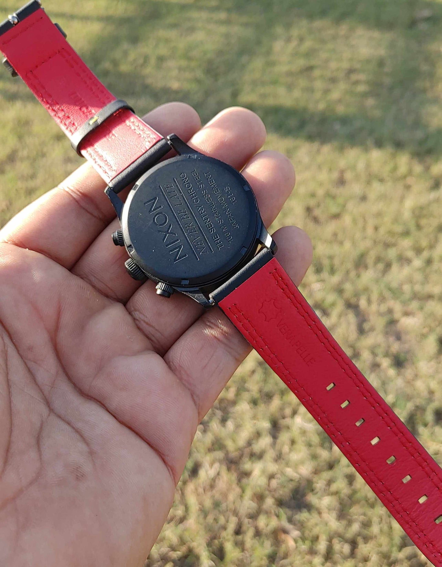 Nixon Choronograph Wrist Watch With Ducati Course Leather Strap For Men